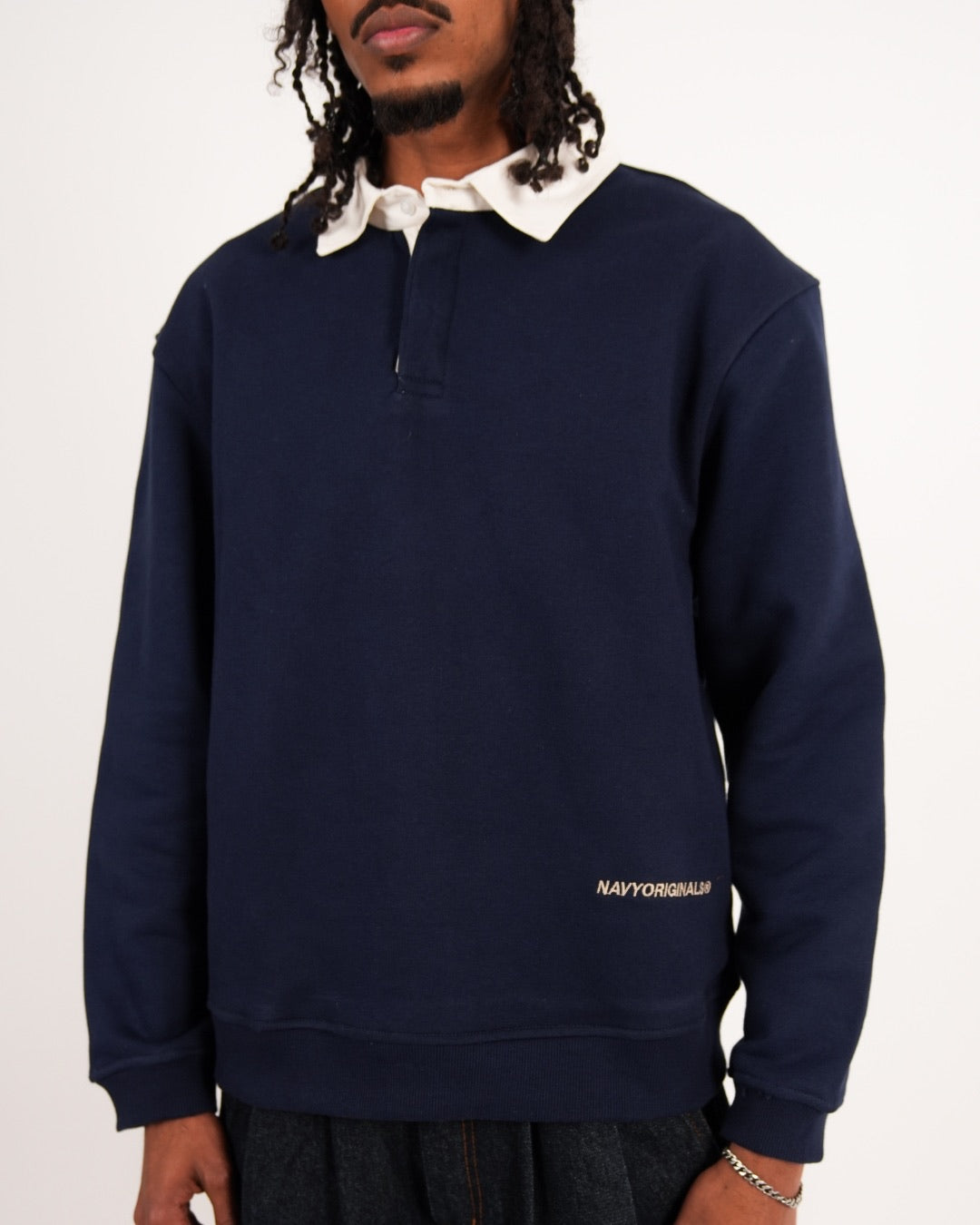 NAVY ESSENTIAL RUGBY POLO