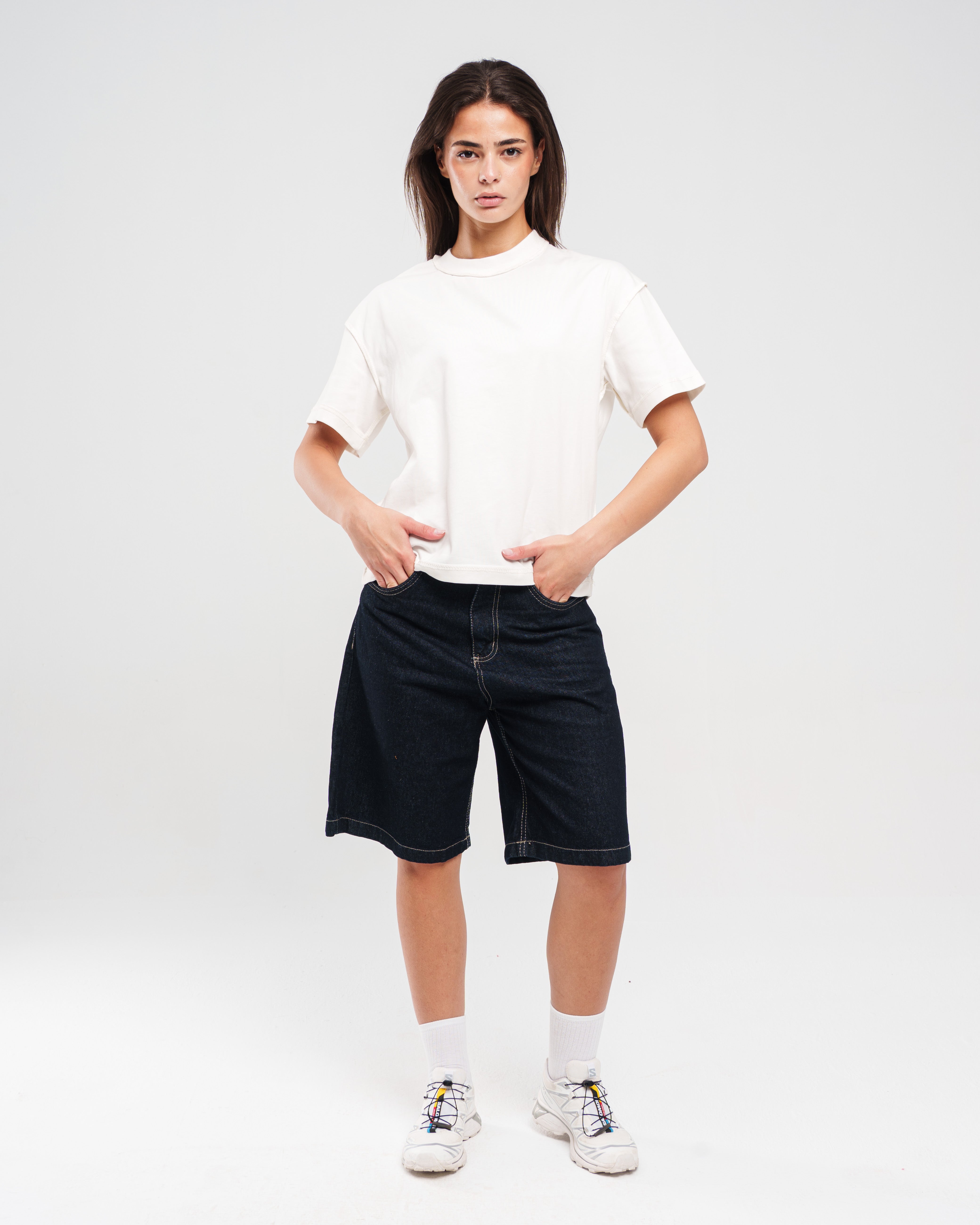 RAW DENIM JORTS