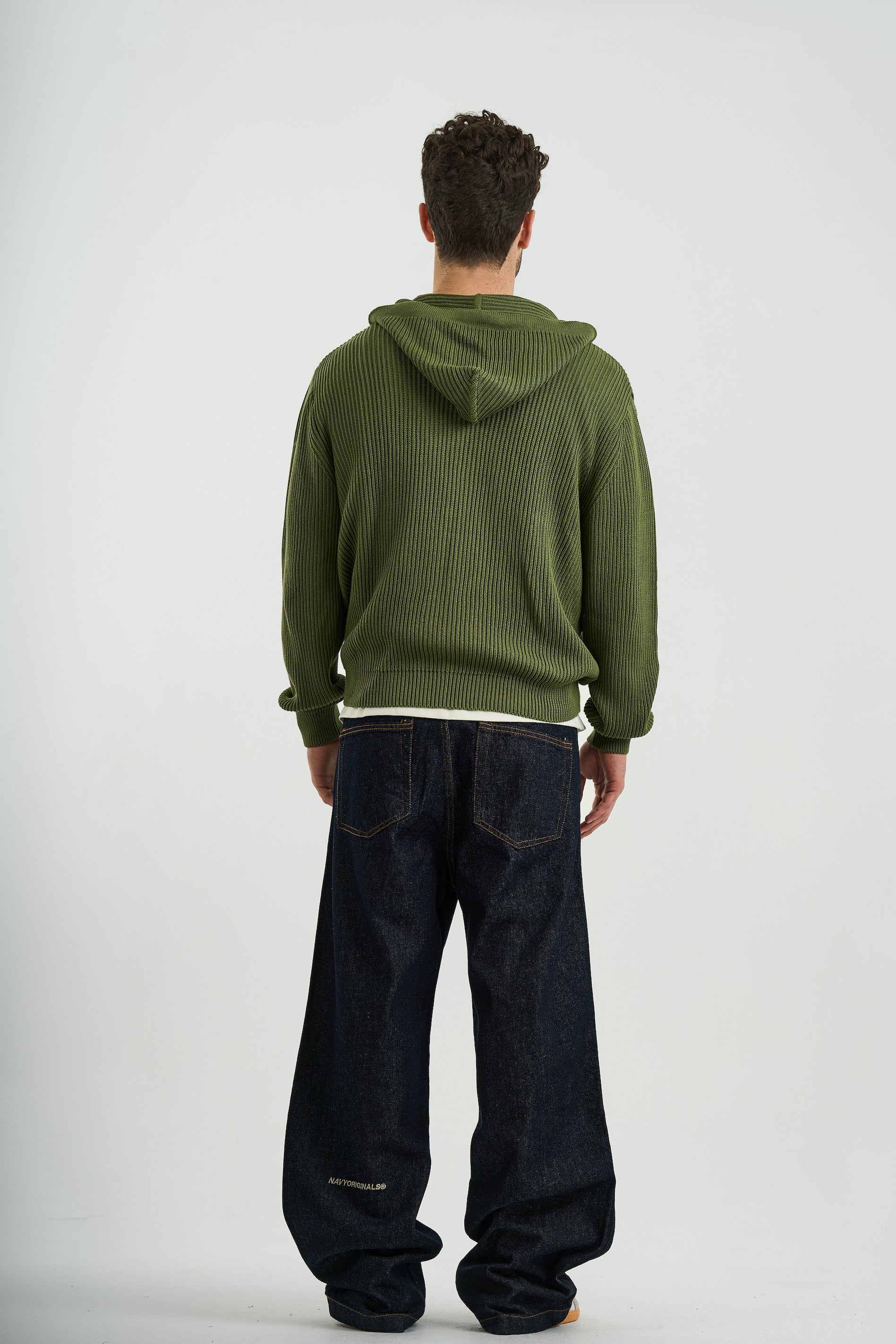 OLIVE KNIT ZIPUP