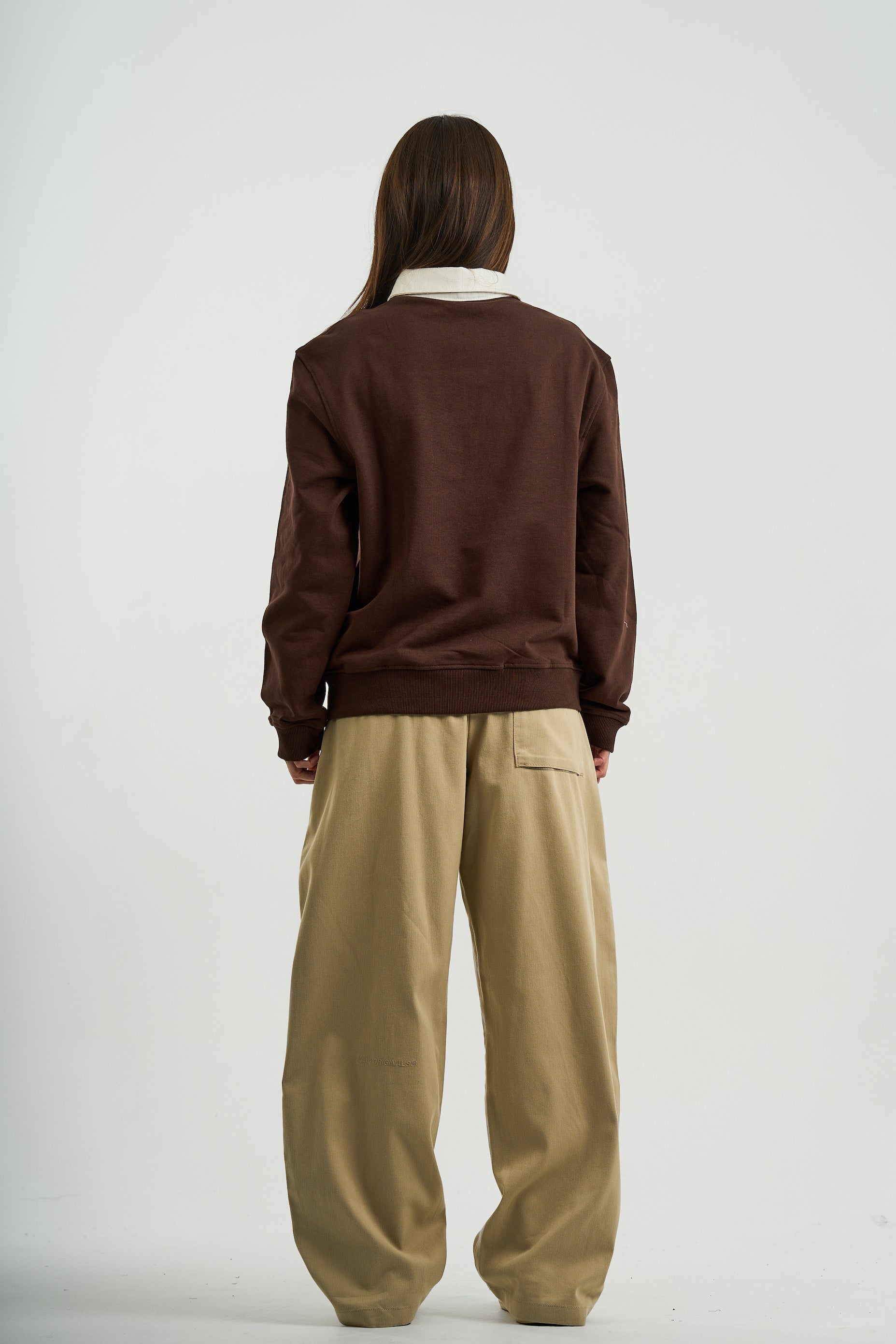 BROWN ESSENTIAL RUGBY POLO