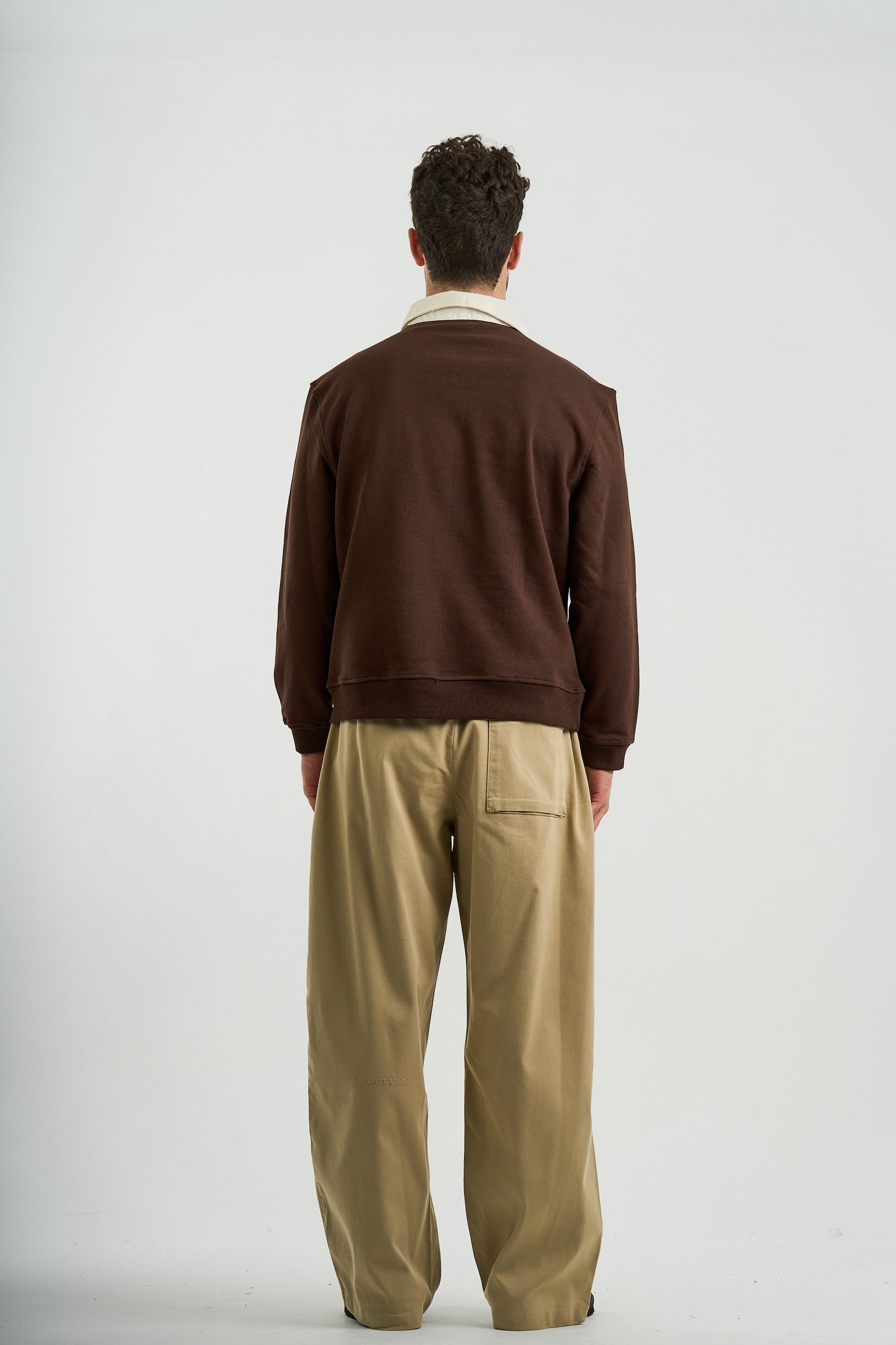 BROWN ESSENTIAL RUGBY POLO