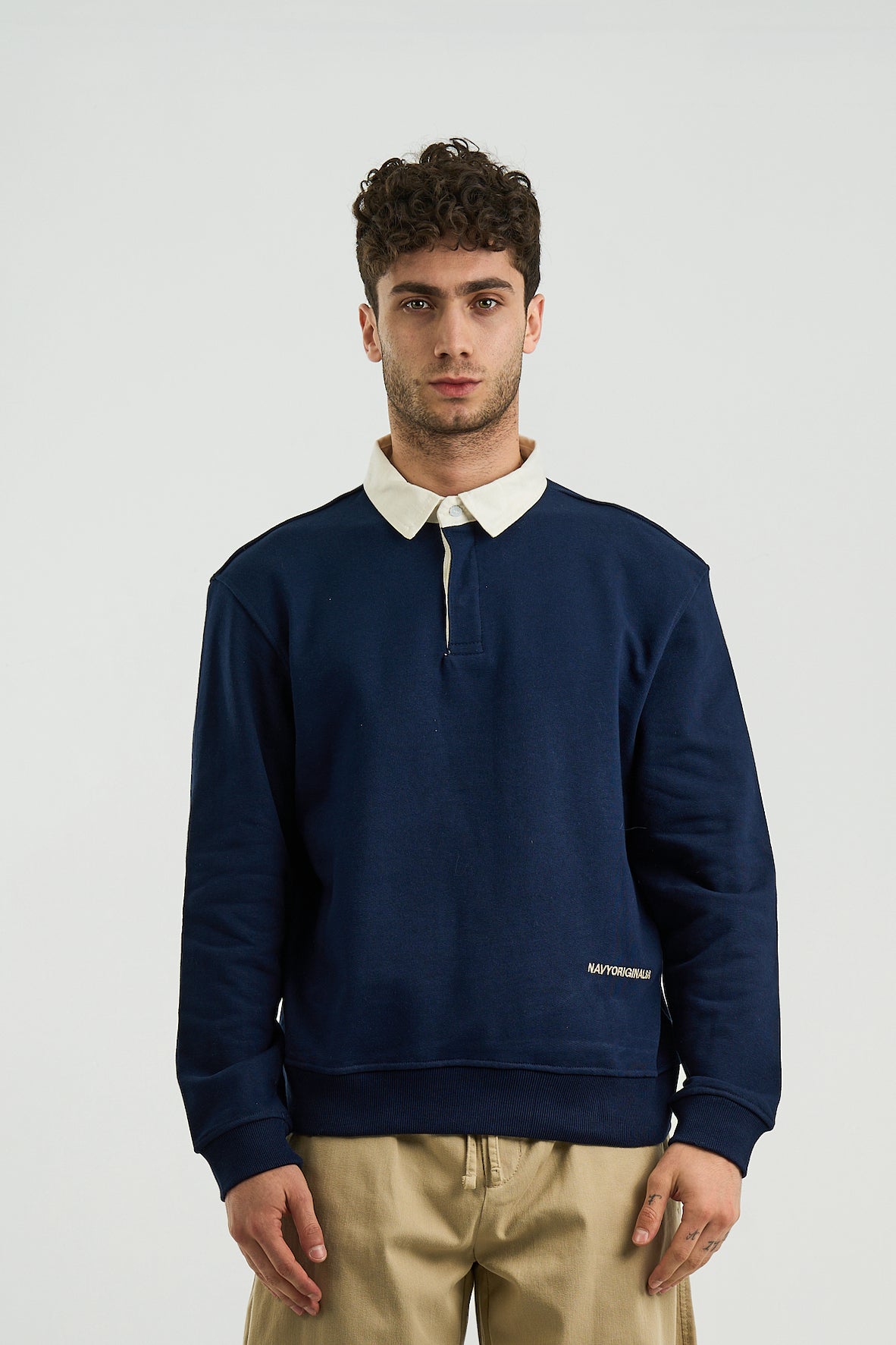 NAVY ESSENTIAL RUGBY POLO