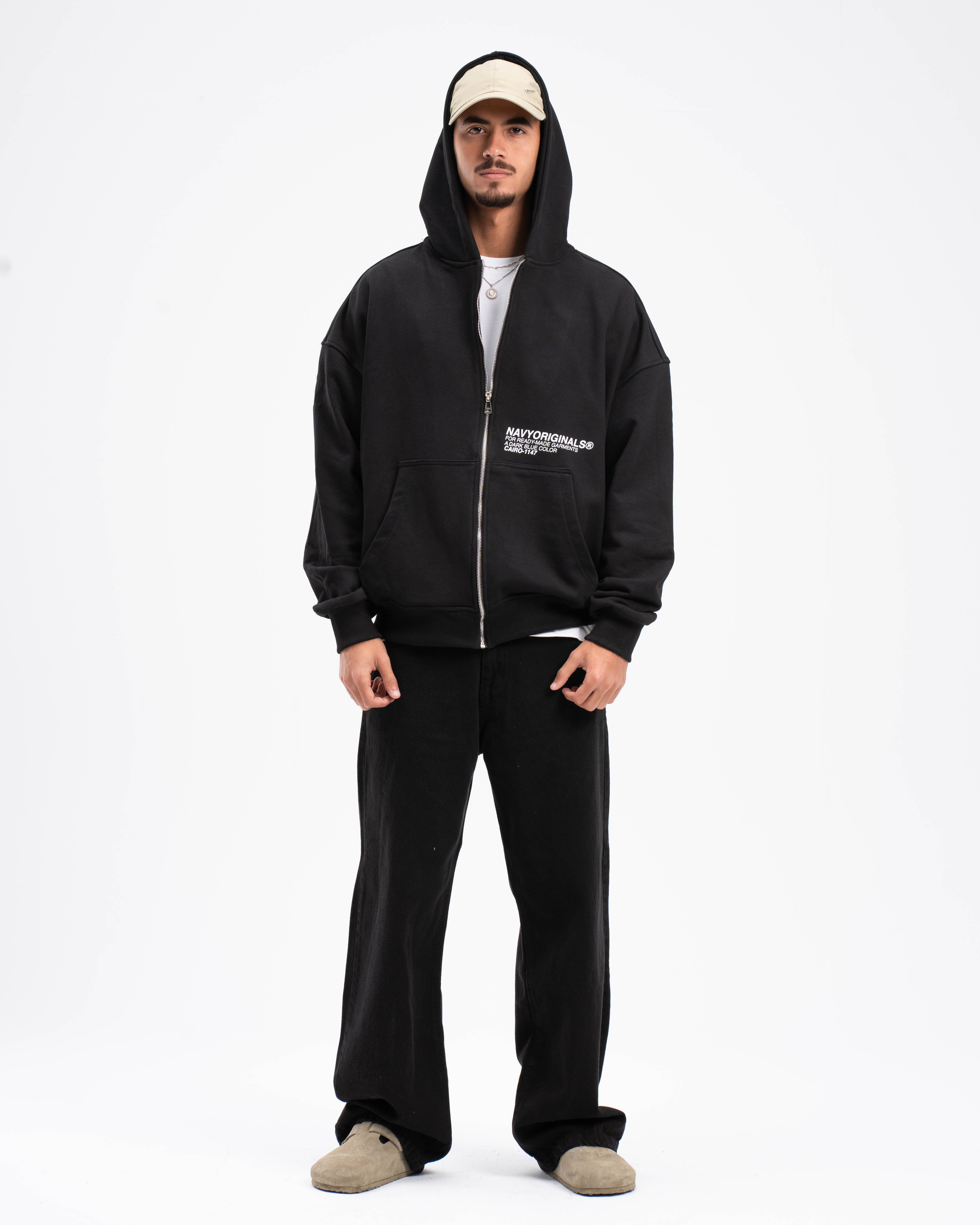BLACK ZIP UP