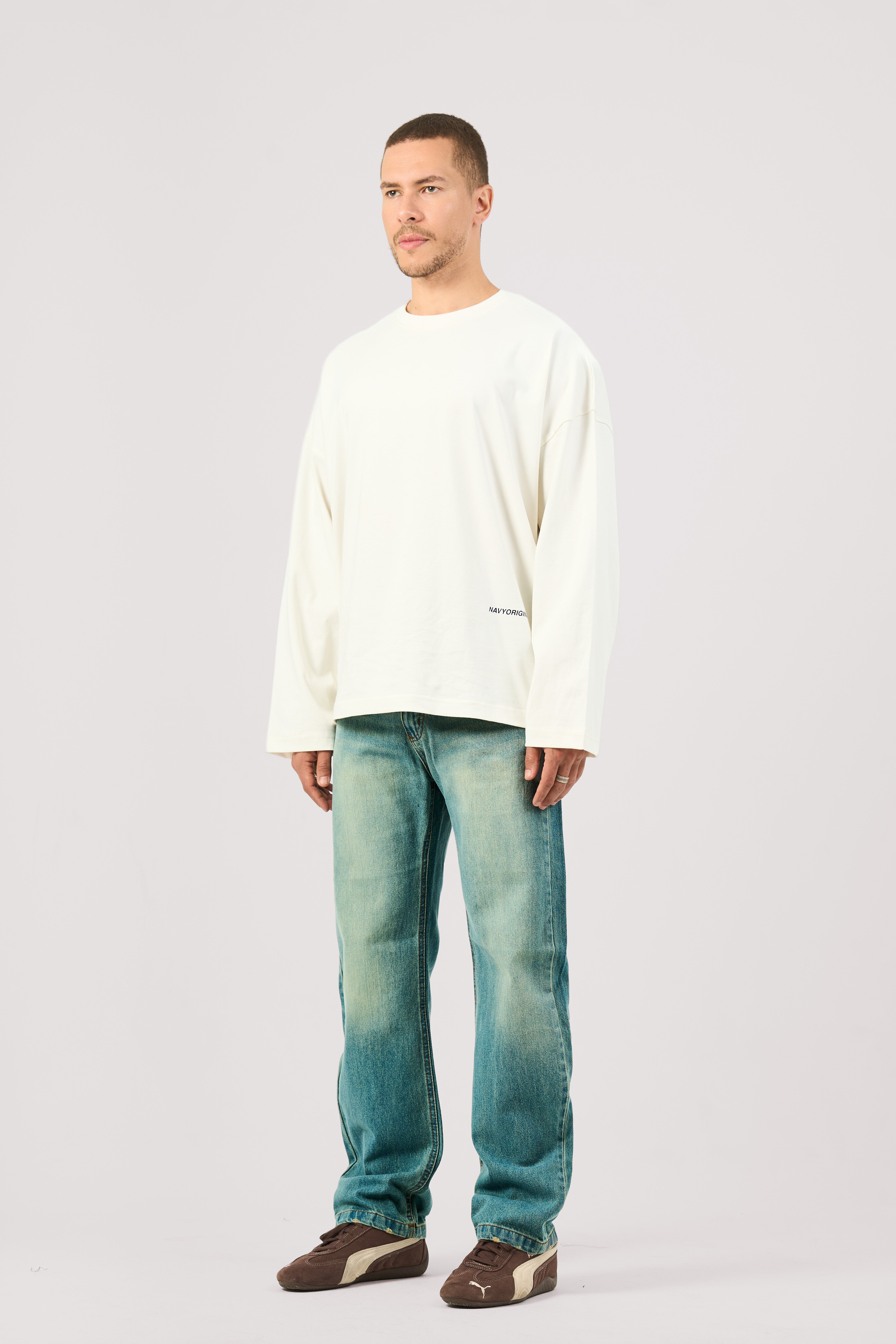 LIGHT BLUE WIDE LEG JEANS