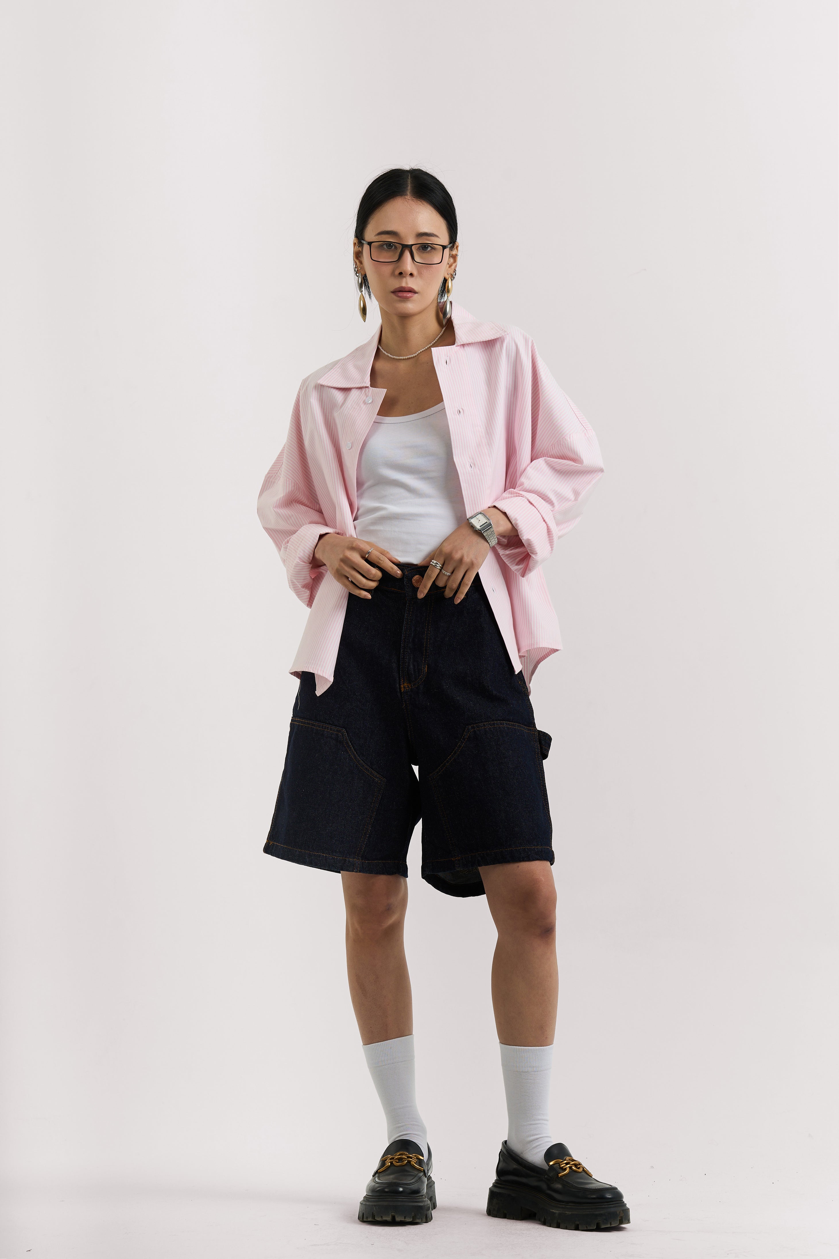 PINK STRIPED LONG SLEEVE SHIRT