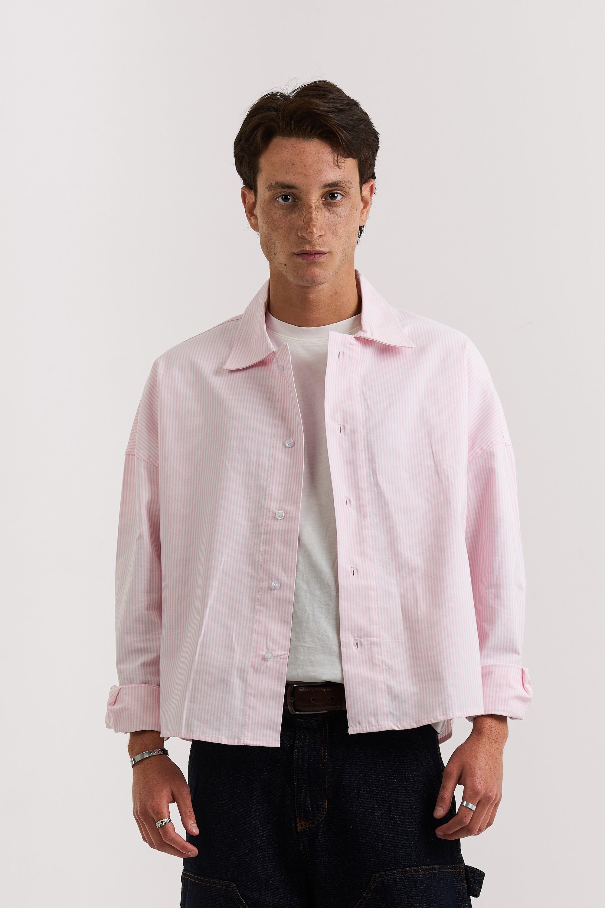 PINK STRIPED LONG SLEEVE SHIRT
