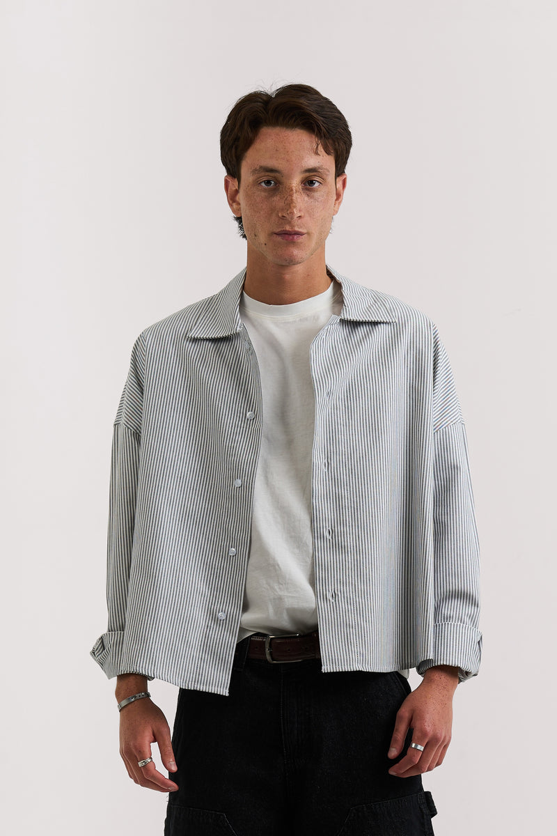GREY STRIPED LONG SLEEVE SHIRT