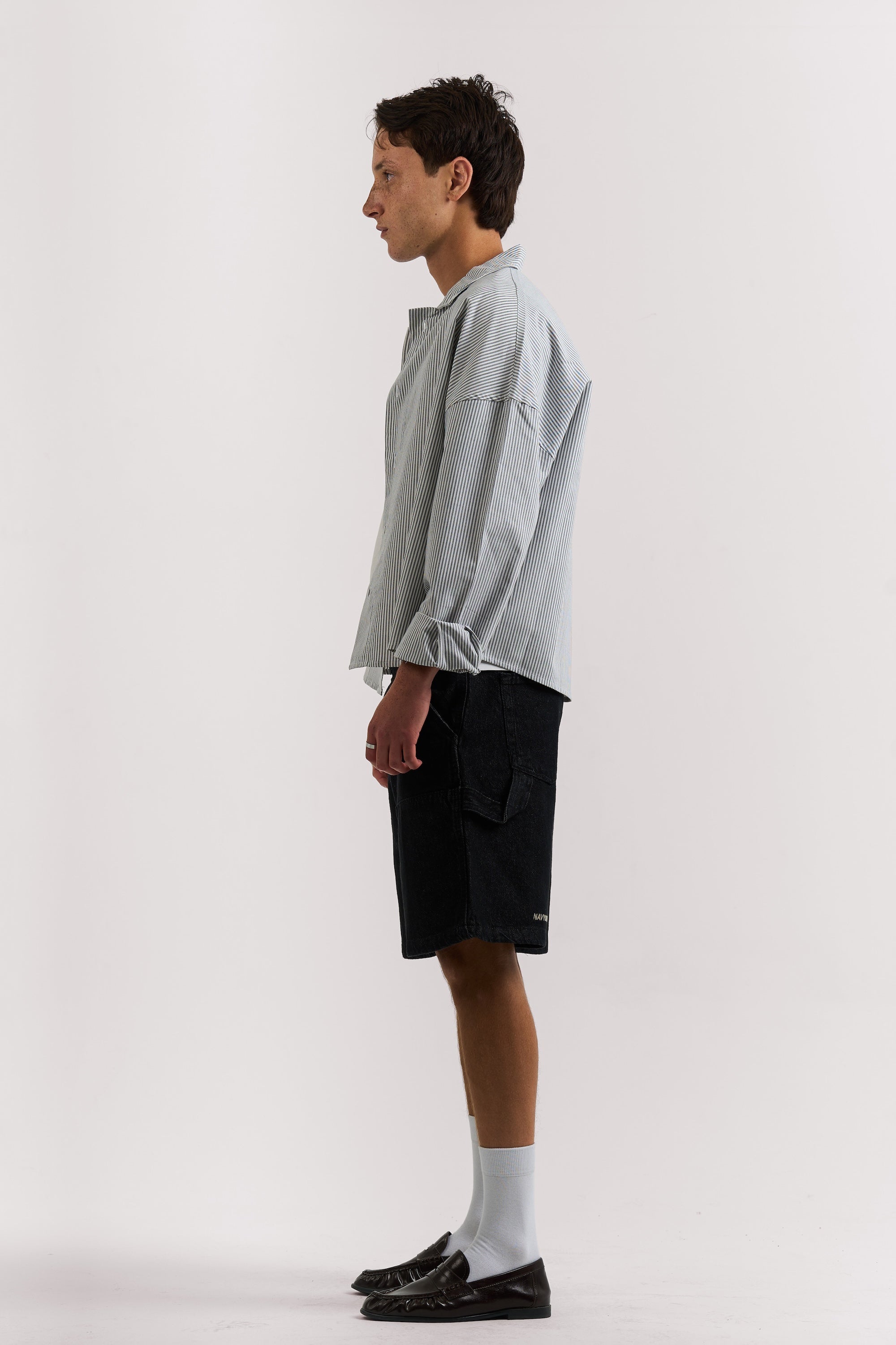 GREY STRIPED LONG SLEEVE SHIRT