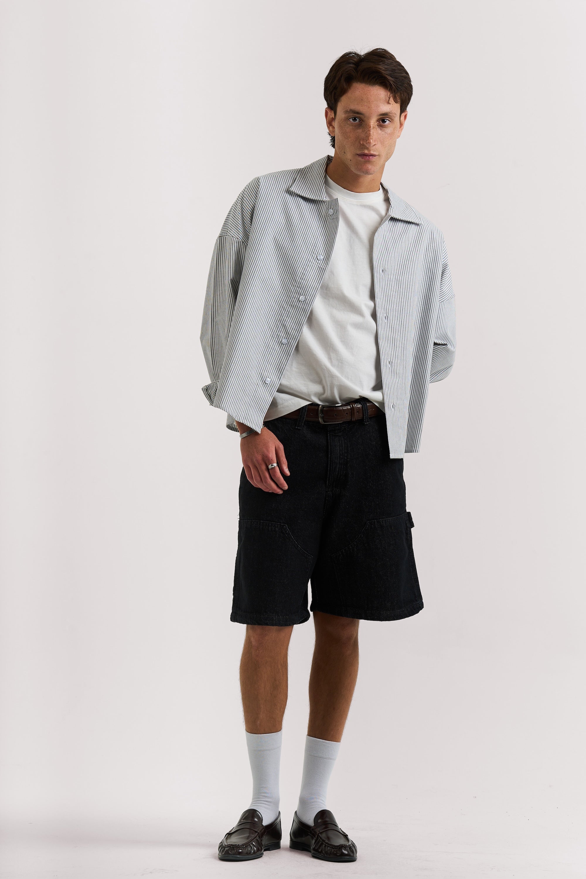 GREY STRIPED LONG SLEEVE SHIRT