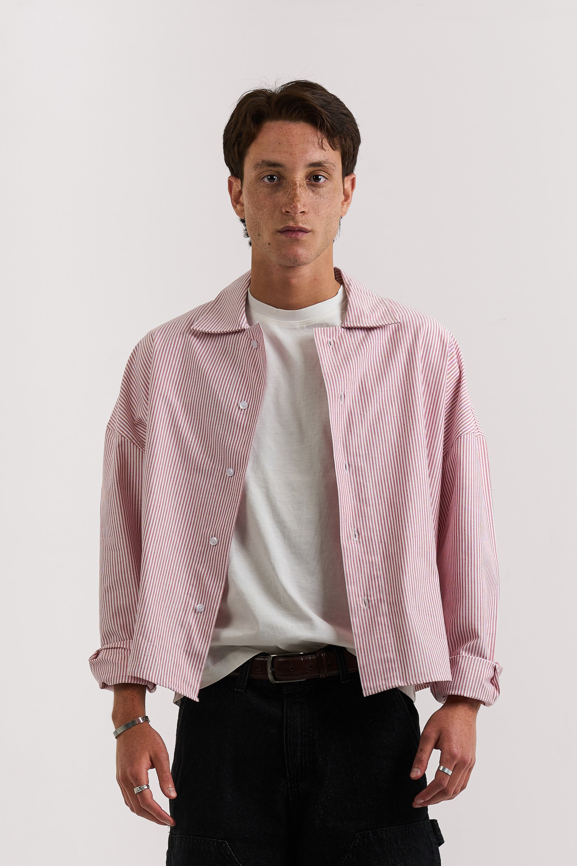 RED STRIPED LONG SLEEVE SHIRT