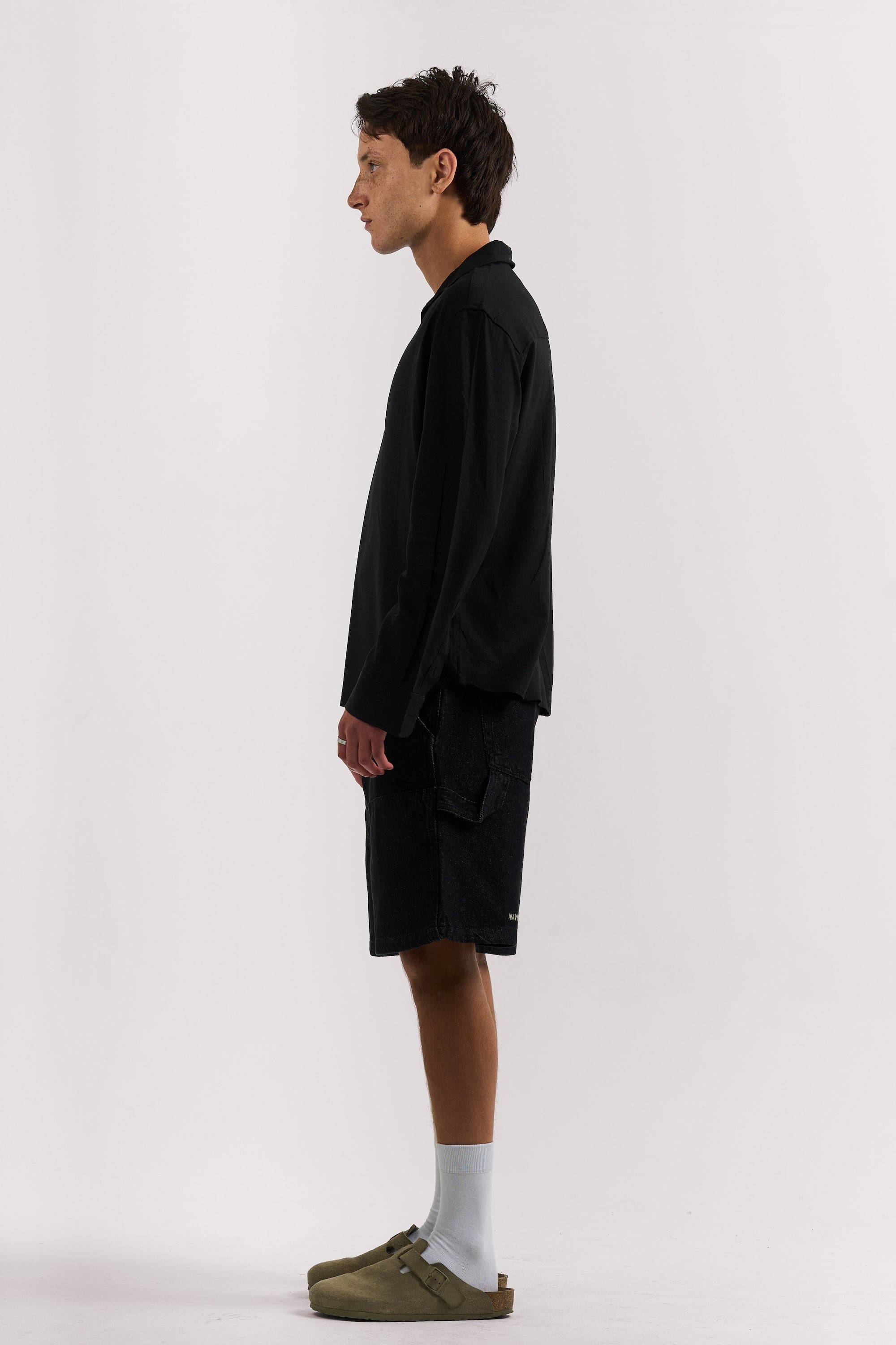 BLACK POPOVER SHIRT