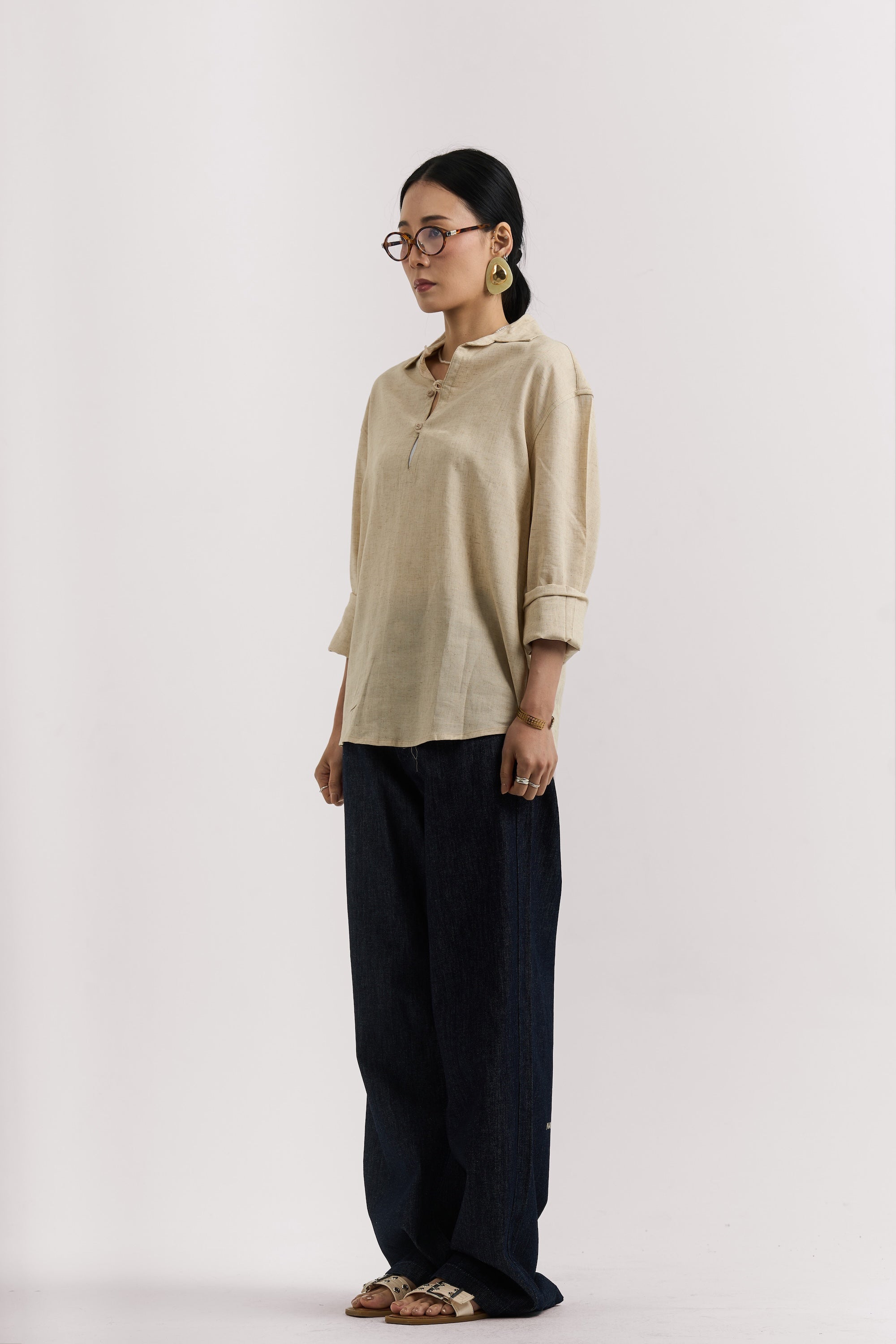 RAW BLUE LIGHT WEIGHT BAGGY JEANS