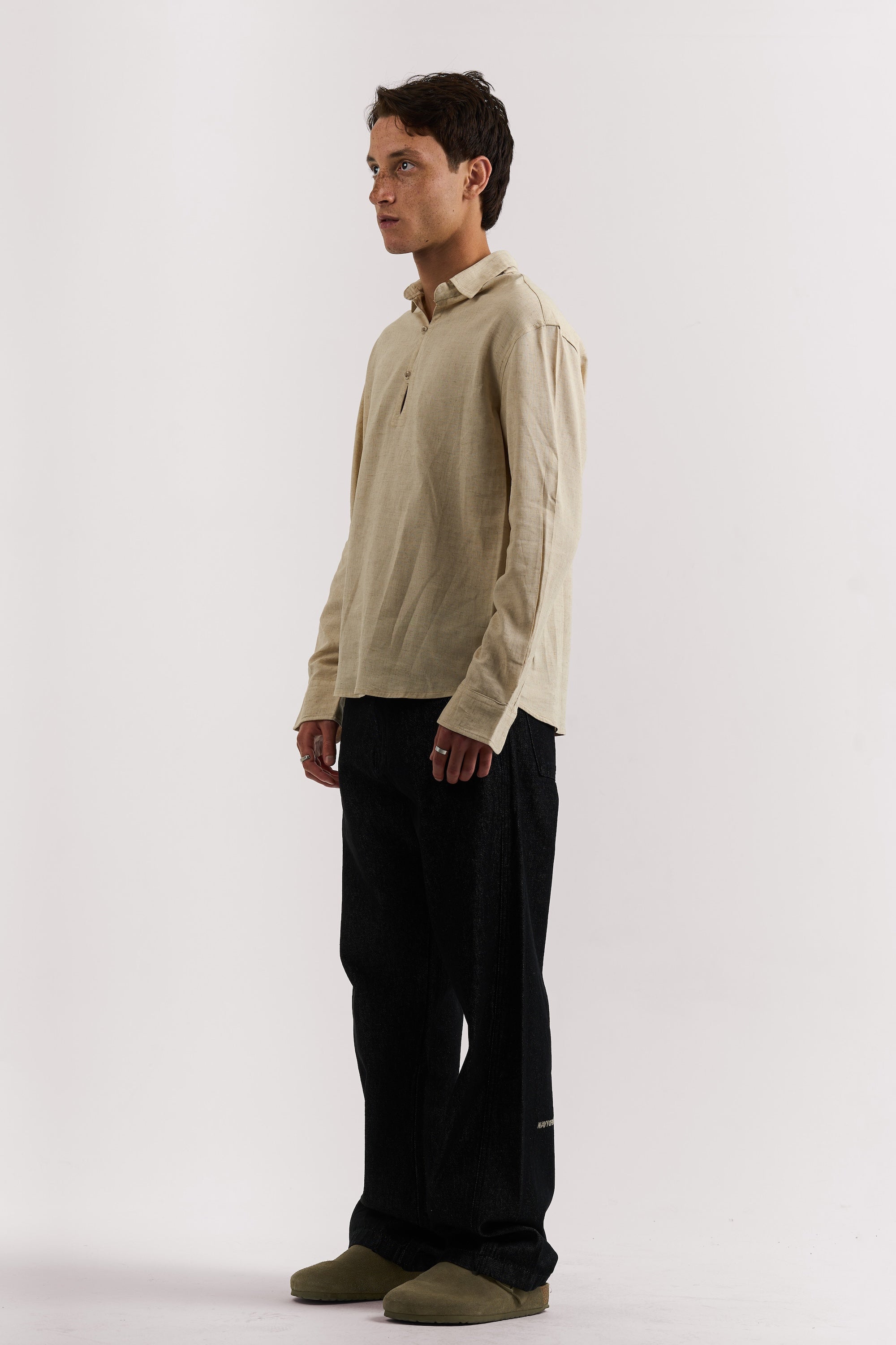 RAW BLACK LIGHT WEIGHT BAGGY JEANS