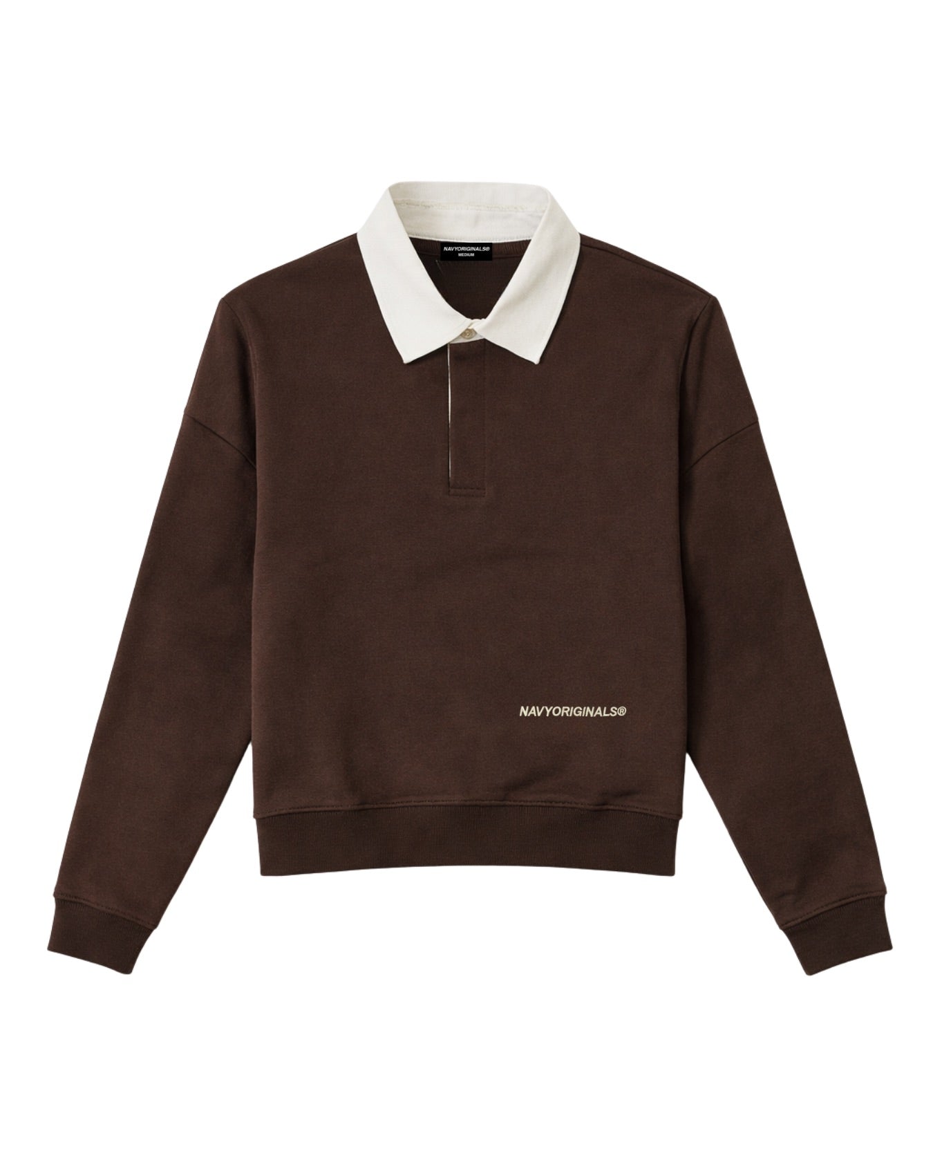 BROWN ESSENTIAL RUGBY POLO