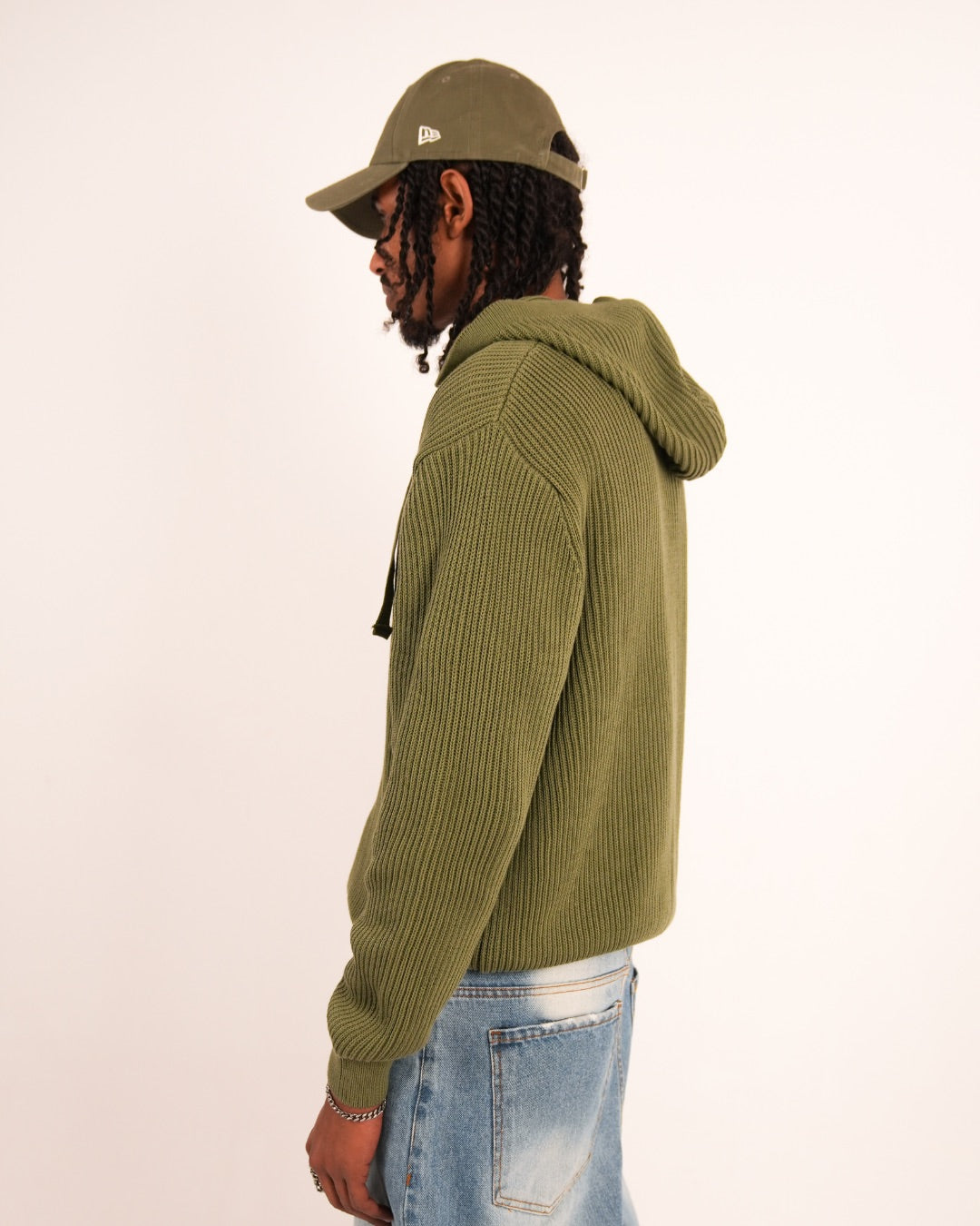 OLIVE KNIT ZIPUP