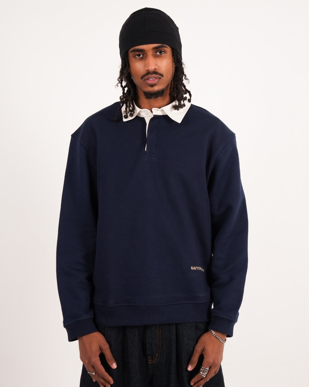 NAVY ESSENTIAL RUGBY POLO