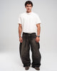 DIRTY BLACK ZIPTIE UNISEX SUPER BAGGY JEANS