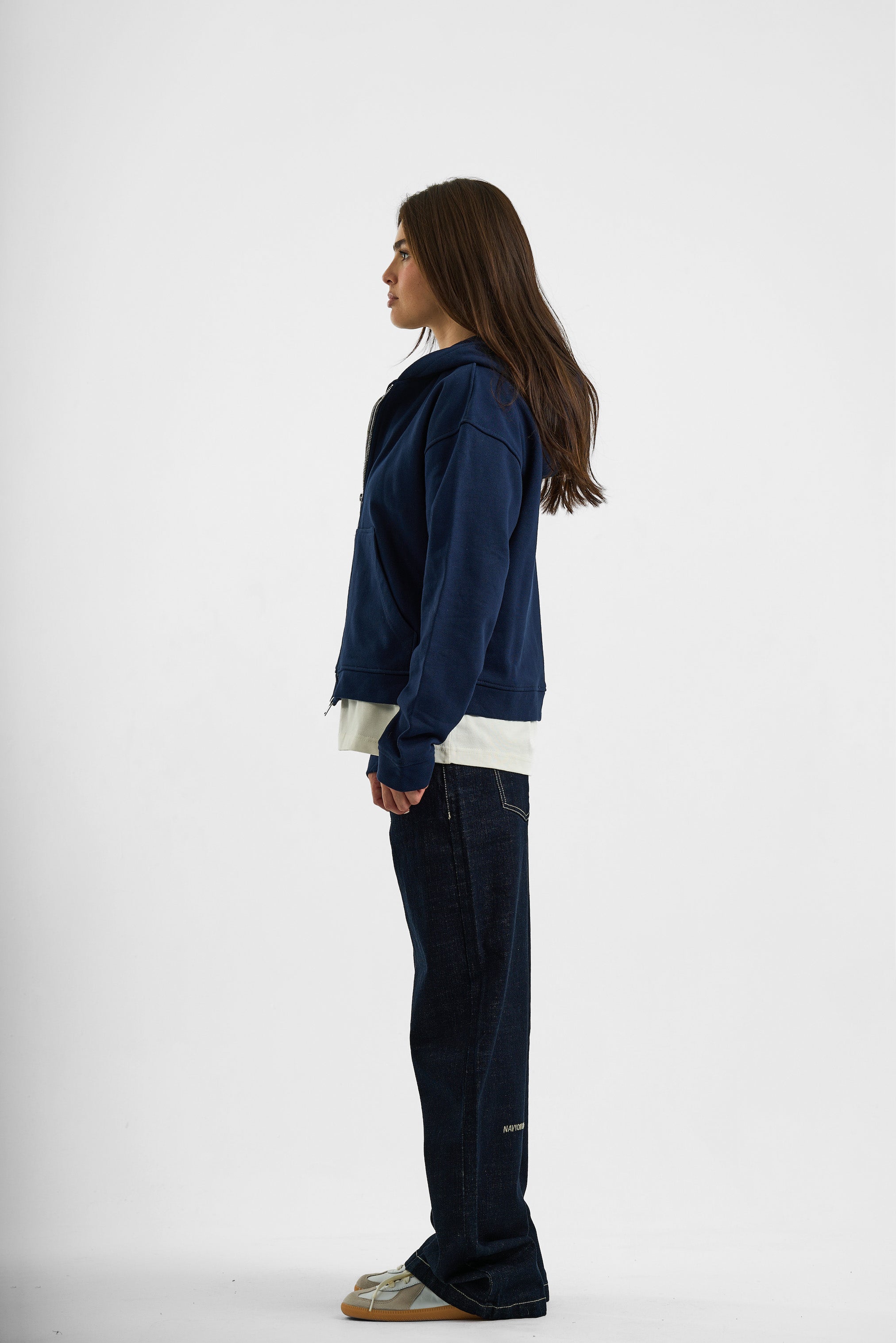 RAW BLUE WIDE LEG JEANS WOMENS