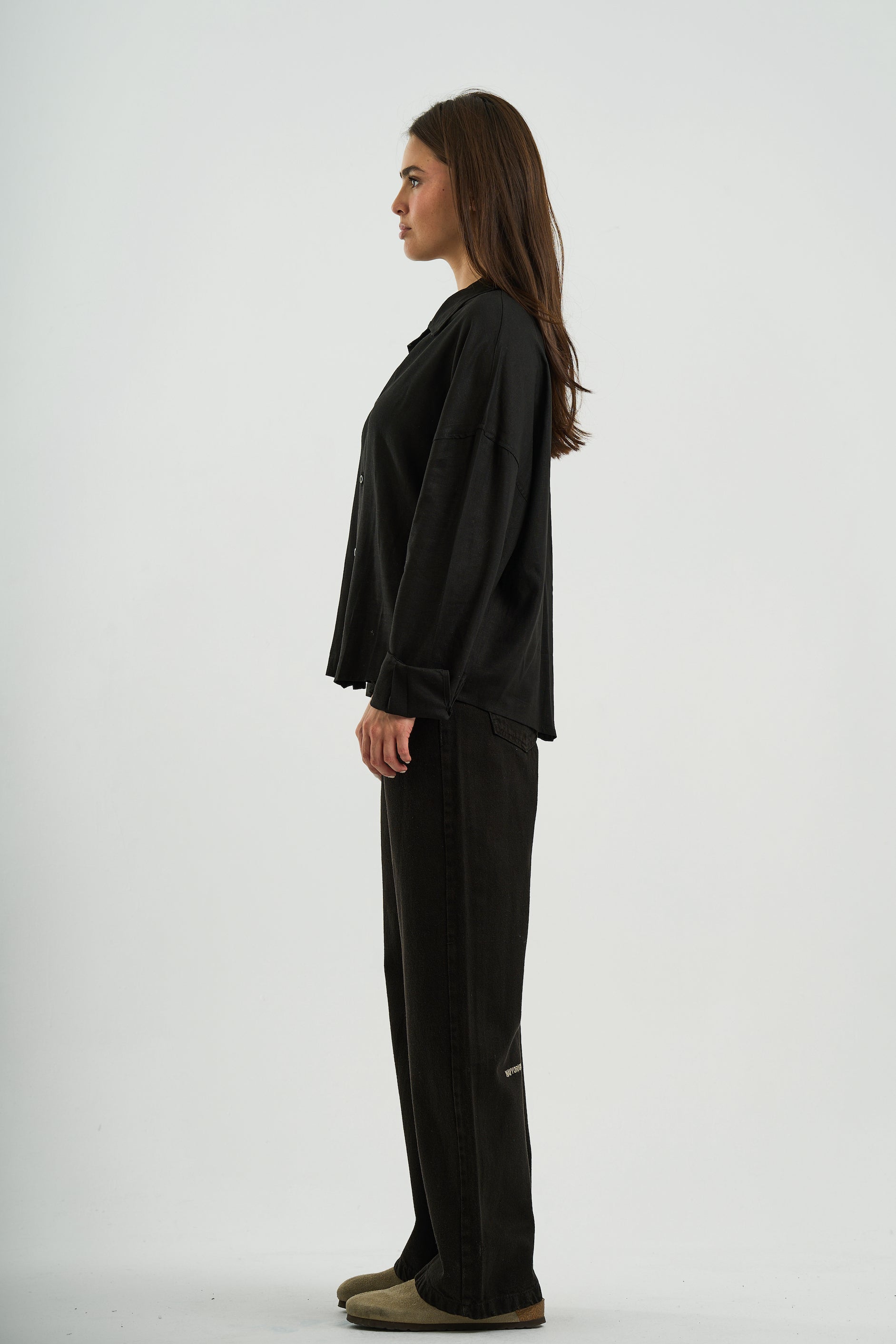 BLACK WIDE LEG JEANS WOMENS