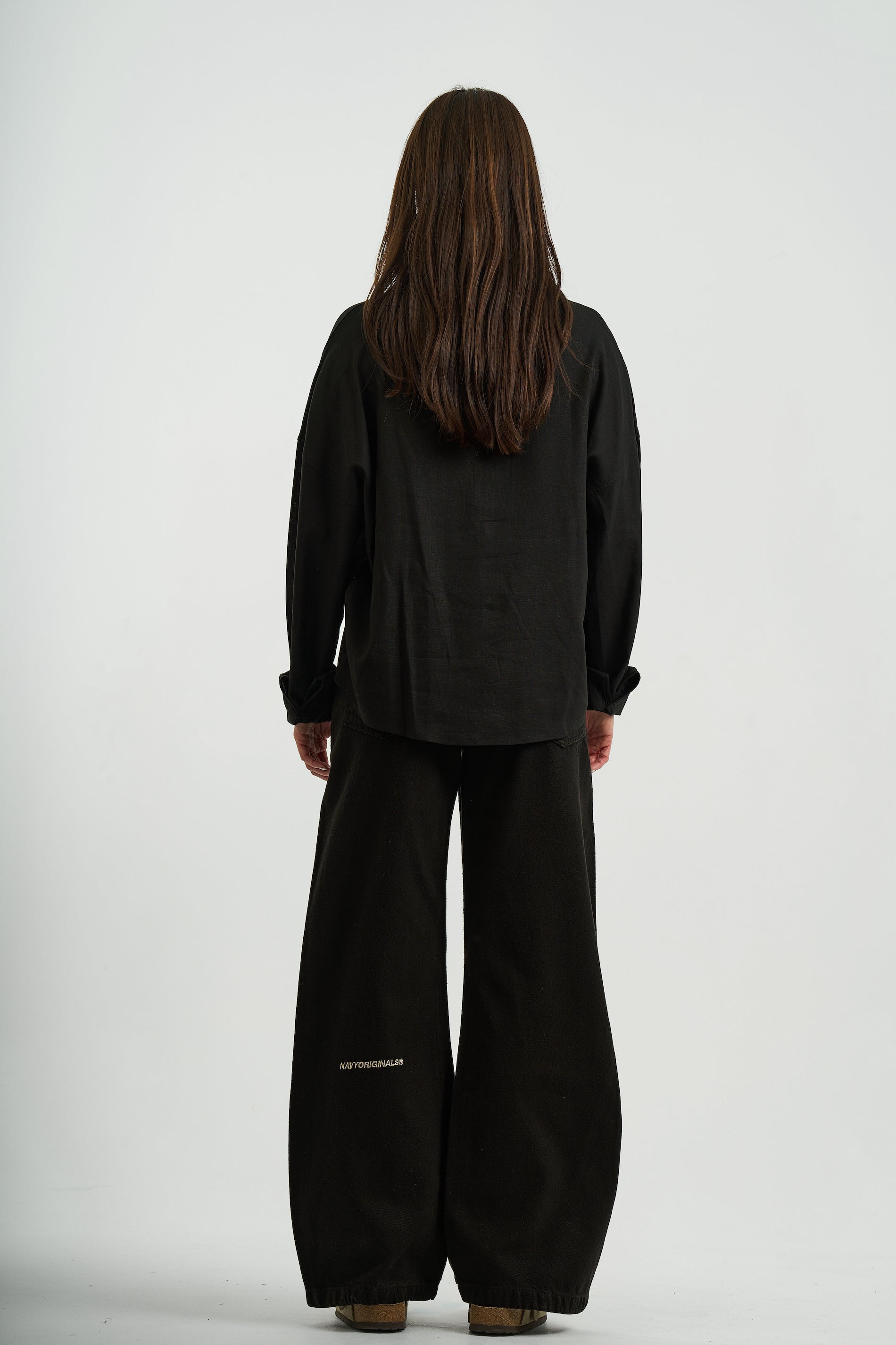 BLACK WIDE LEG JEANS WOMENS
