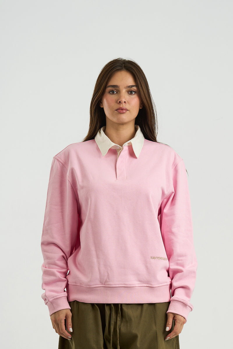 PINK ESSENTIAL RUGBY POLO