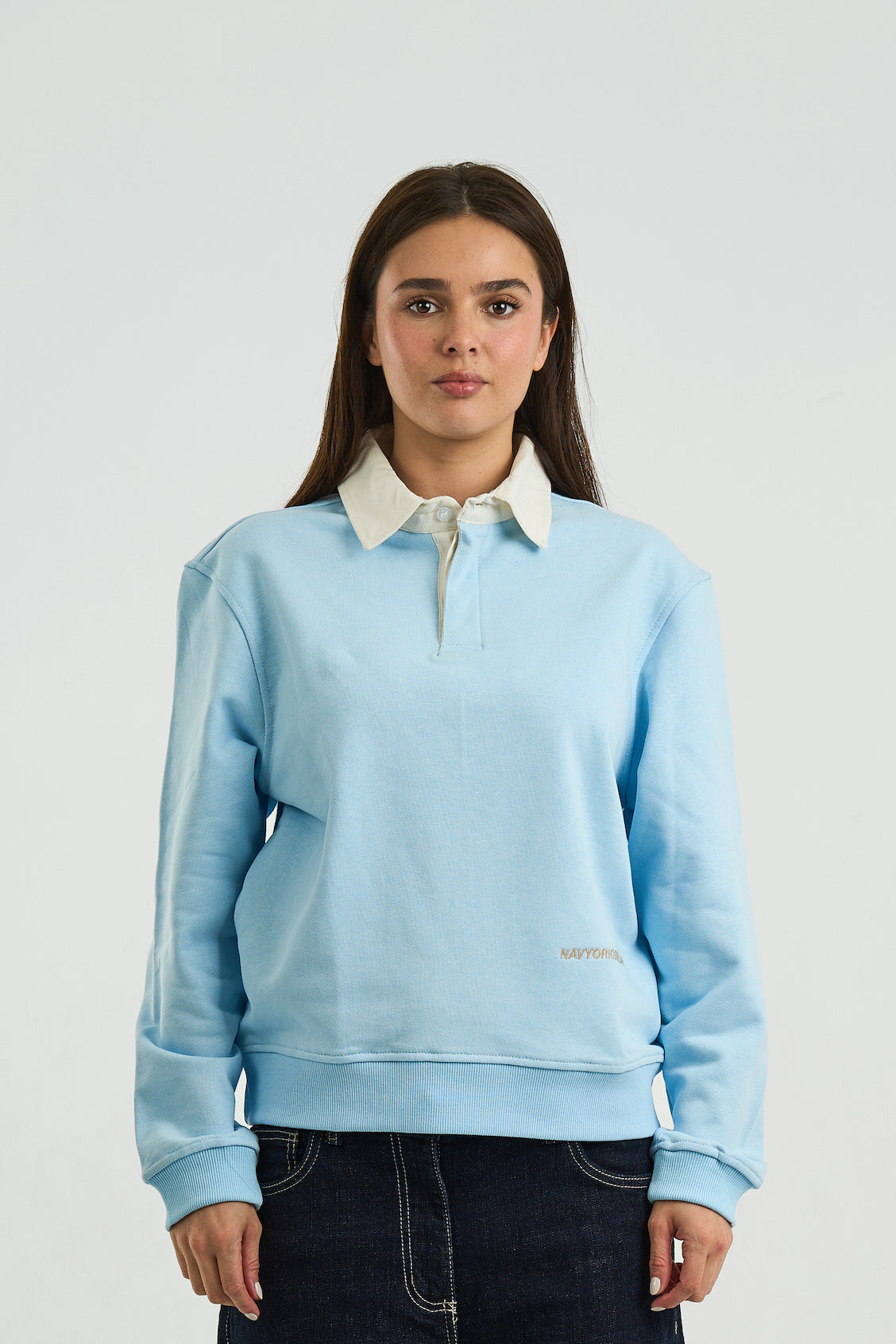 BABY BLUE ESSENTIAL RUGBY POLO