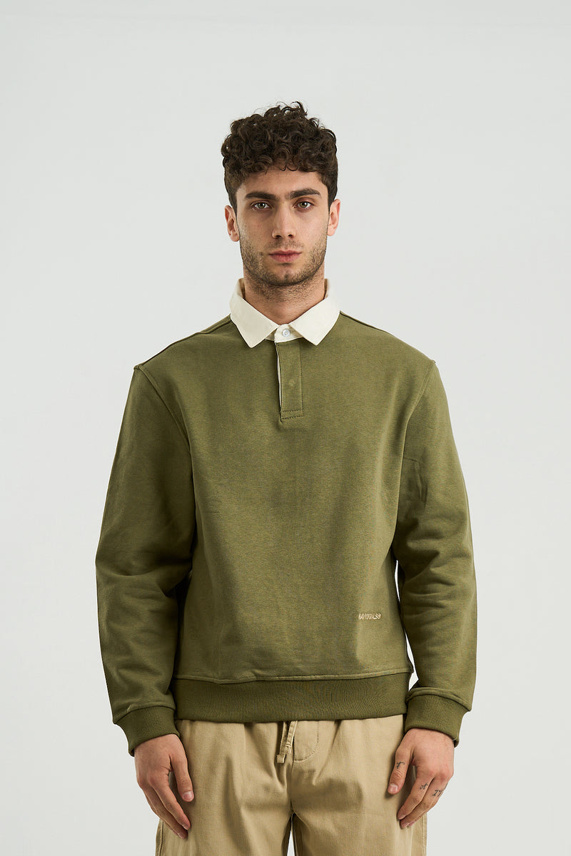 OLIVE ESSENTIAL RUGBY POLO