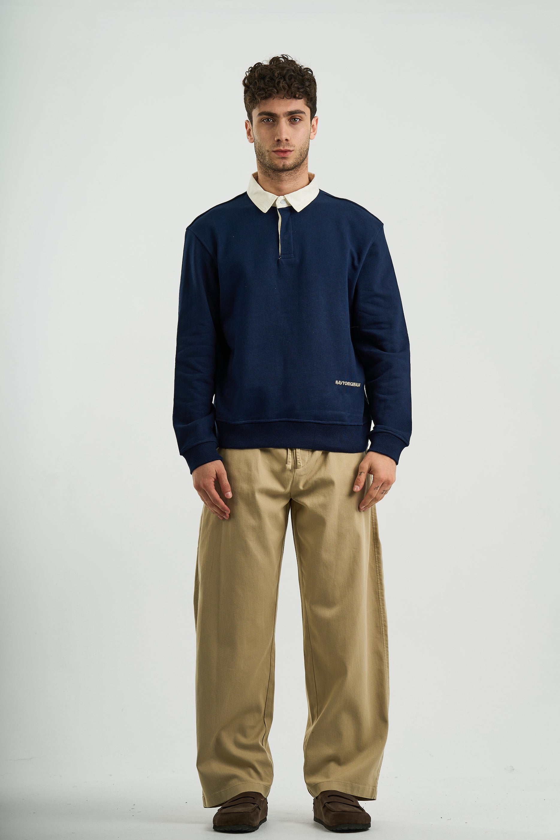 NAVY ESSENTIAL RUGBY POLO