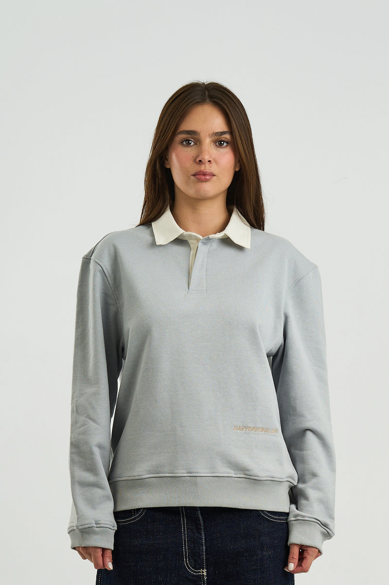 GREY ESSENTIAL RUGBY POLO