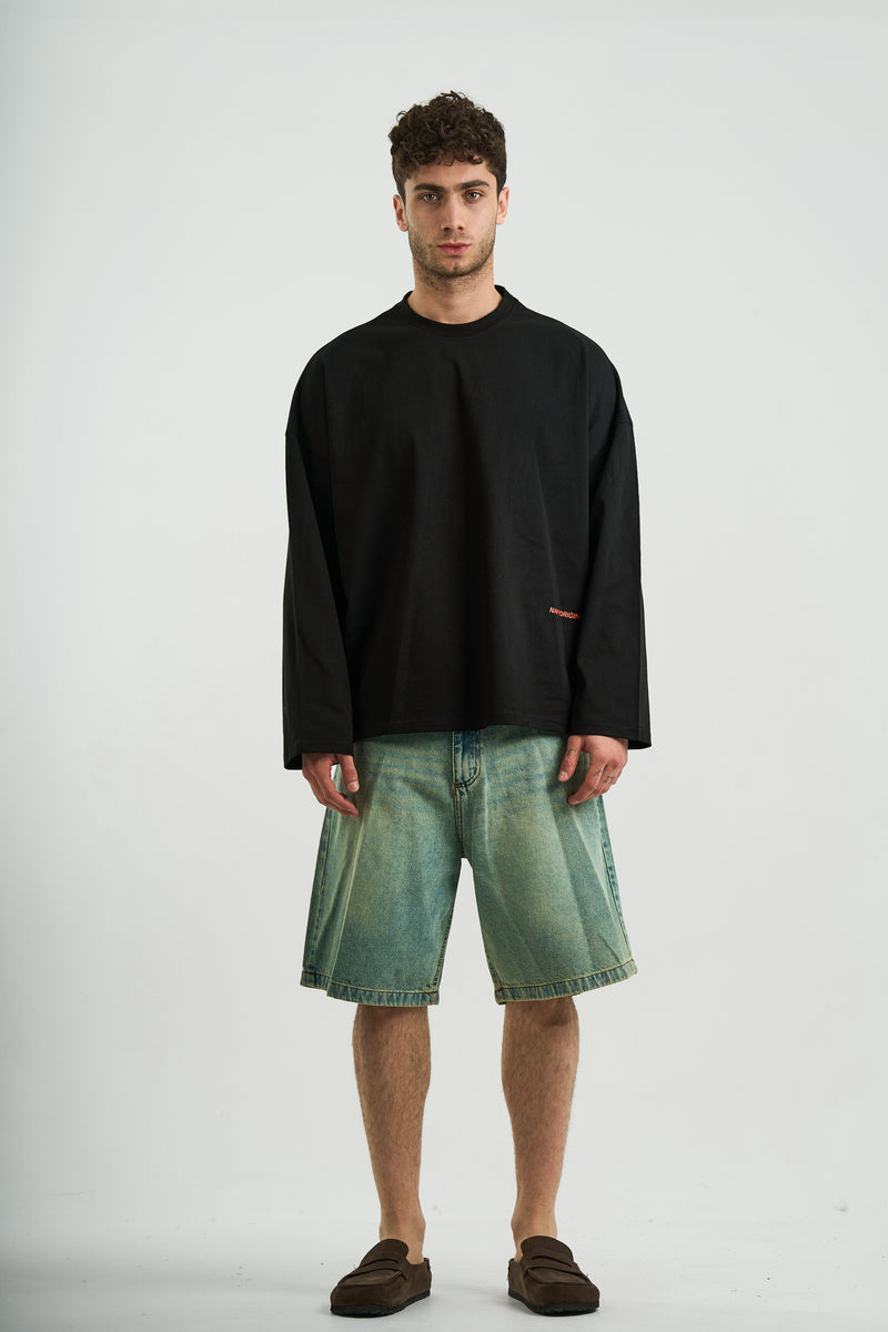LIGHT BLUE DENIM JORTS