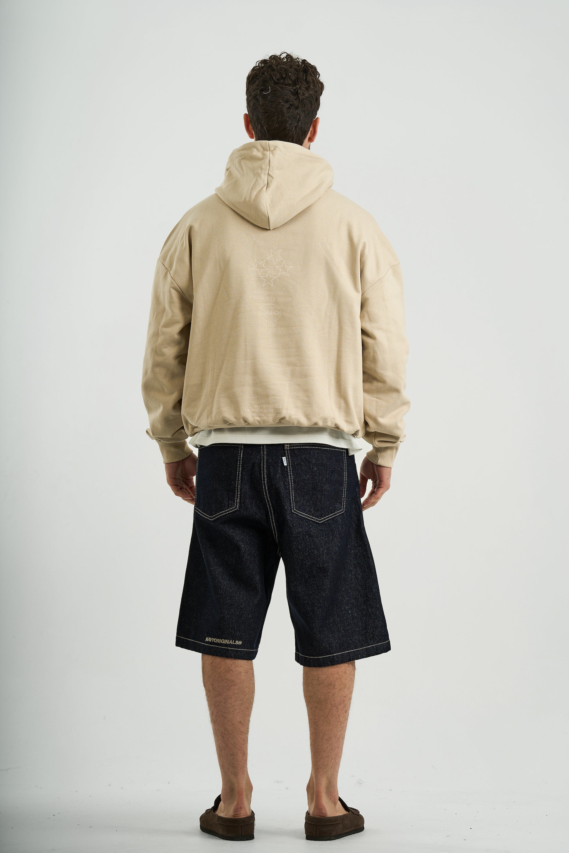 BEIGE VARSITY HOODIE