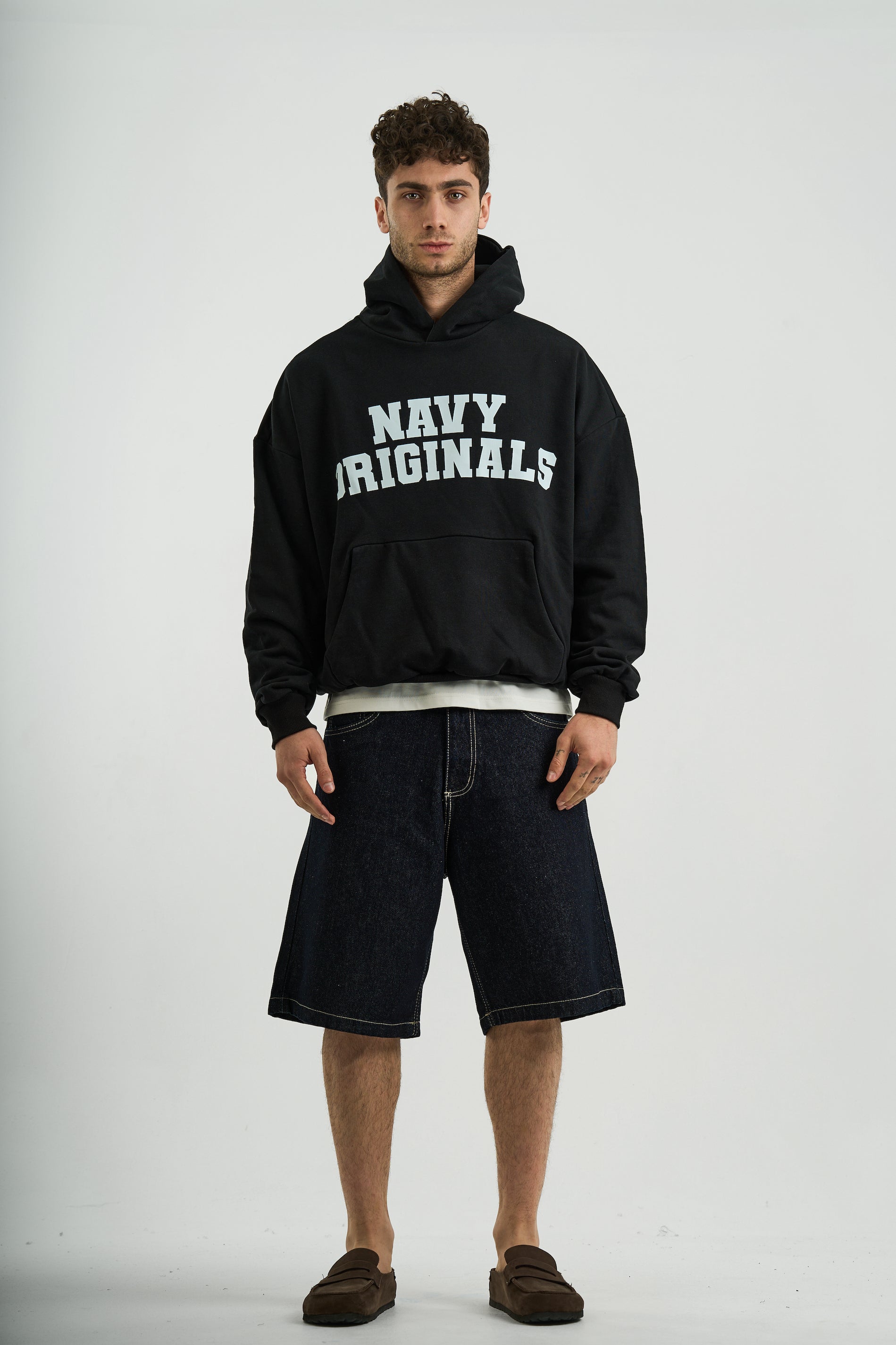 BLACK VARSITY HOODIE