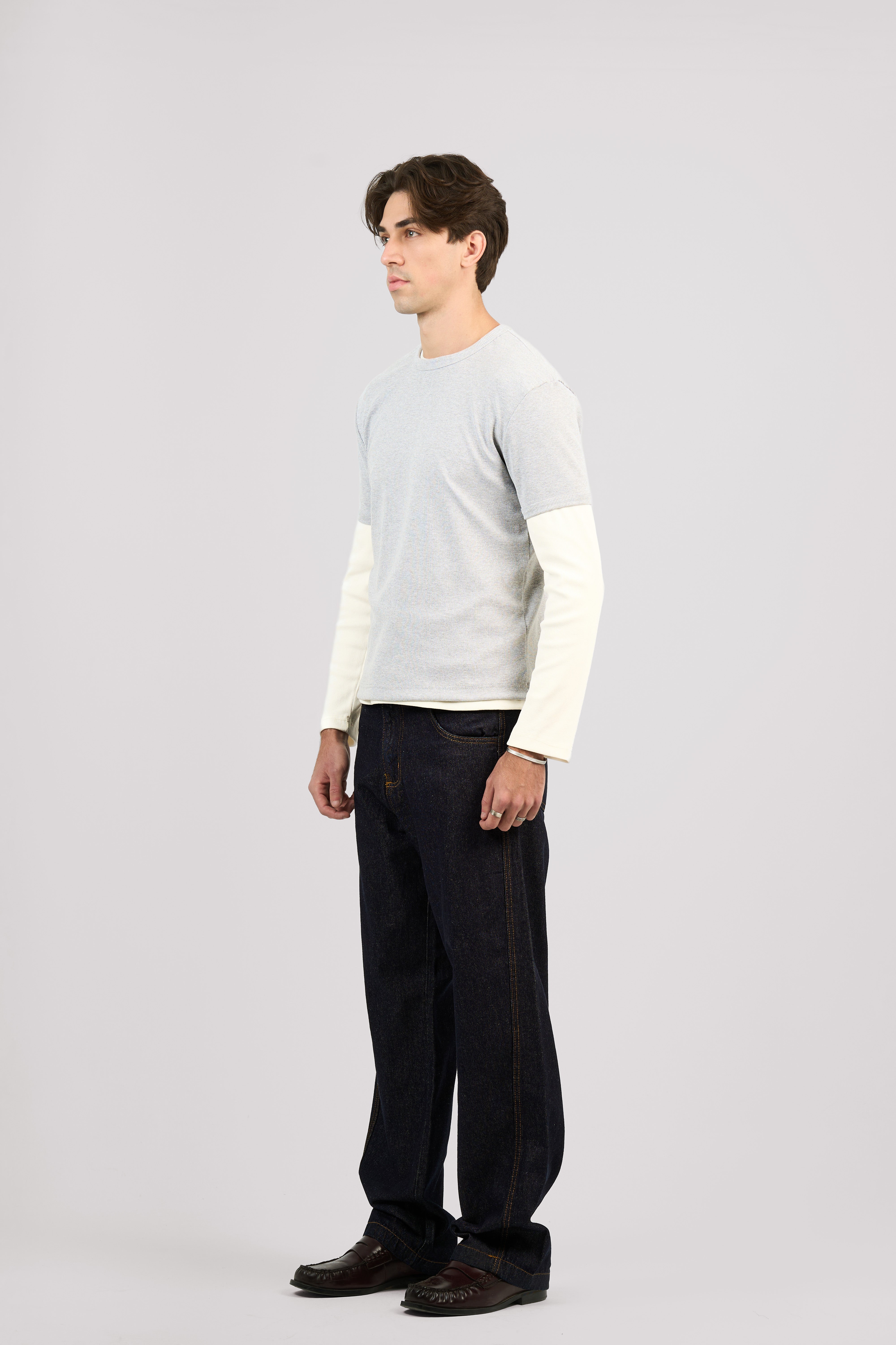 RAW BLUE X GOLD SLANTED JEANS
