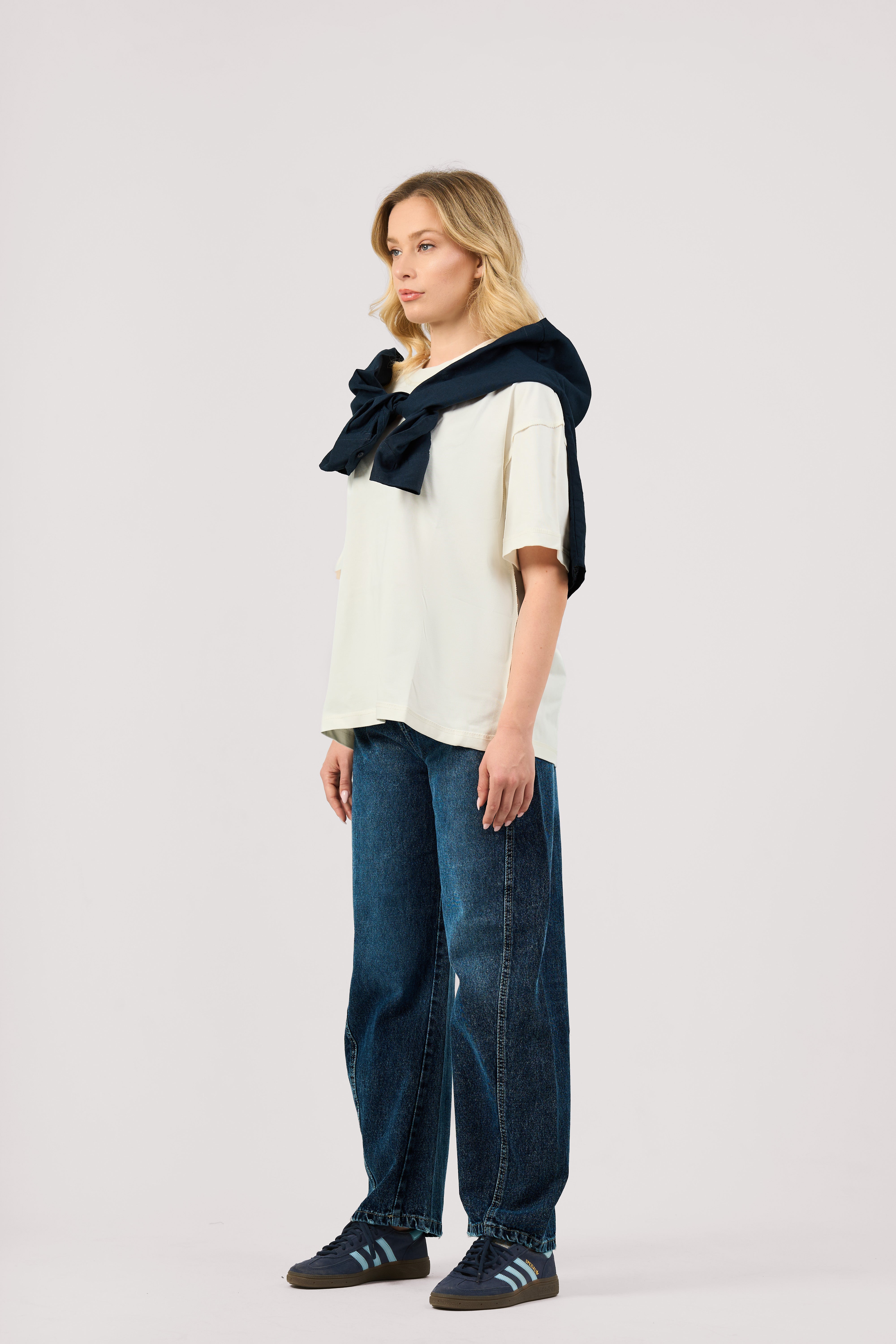 DARK BLUE BALLOON JEANS