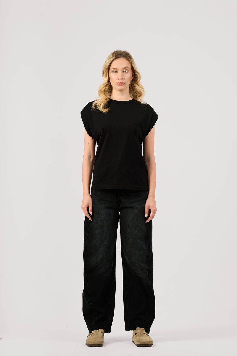 BLACK VINTAGE BALLOON JEANS