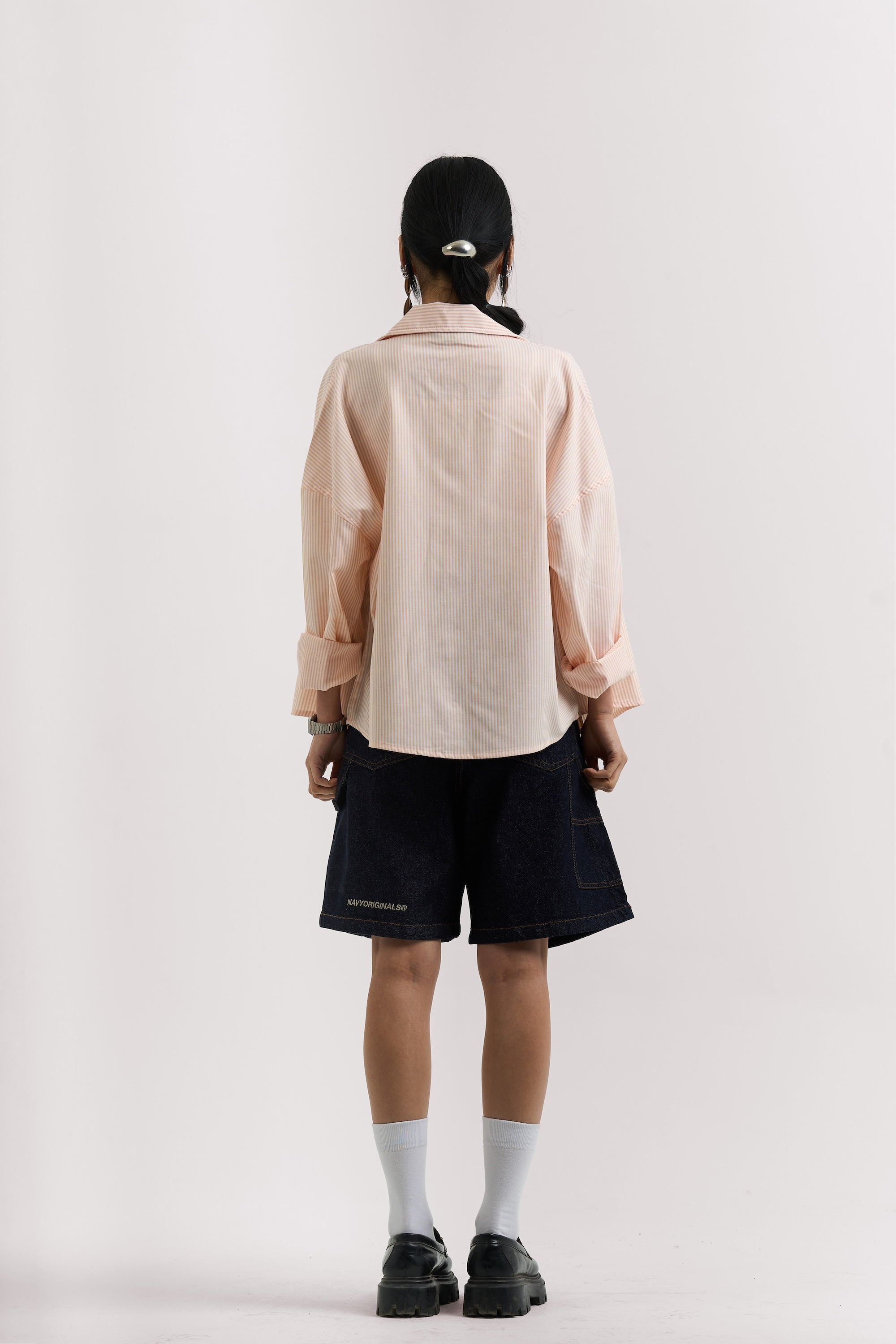 ORANGE STRIPED LONG SLEEVE SHIRT