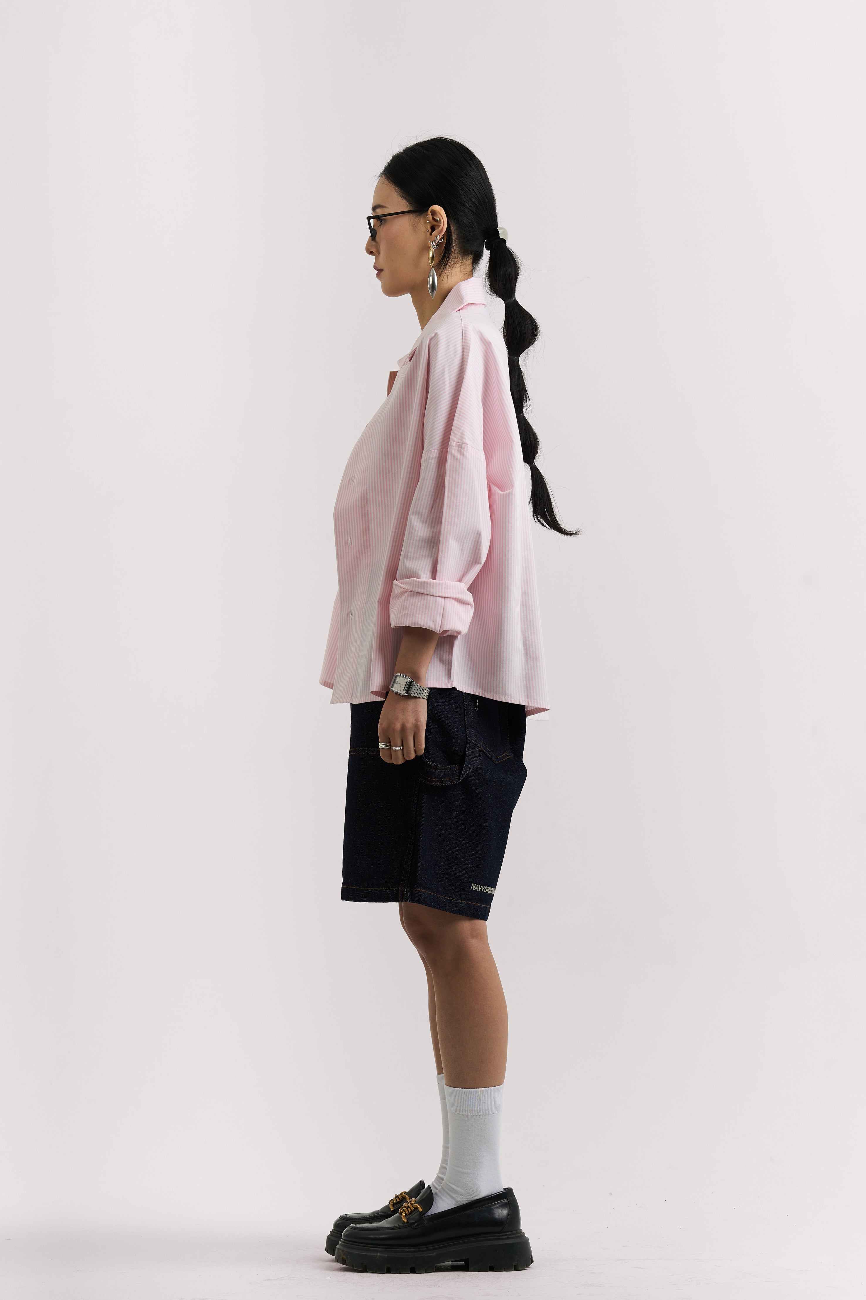 PINK STRIPED LONG SLEEVE SHIRT