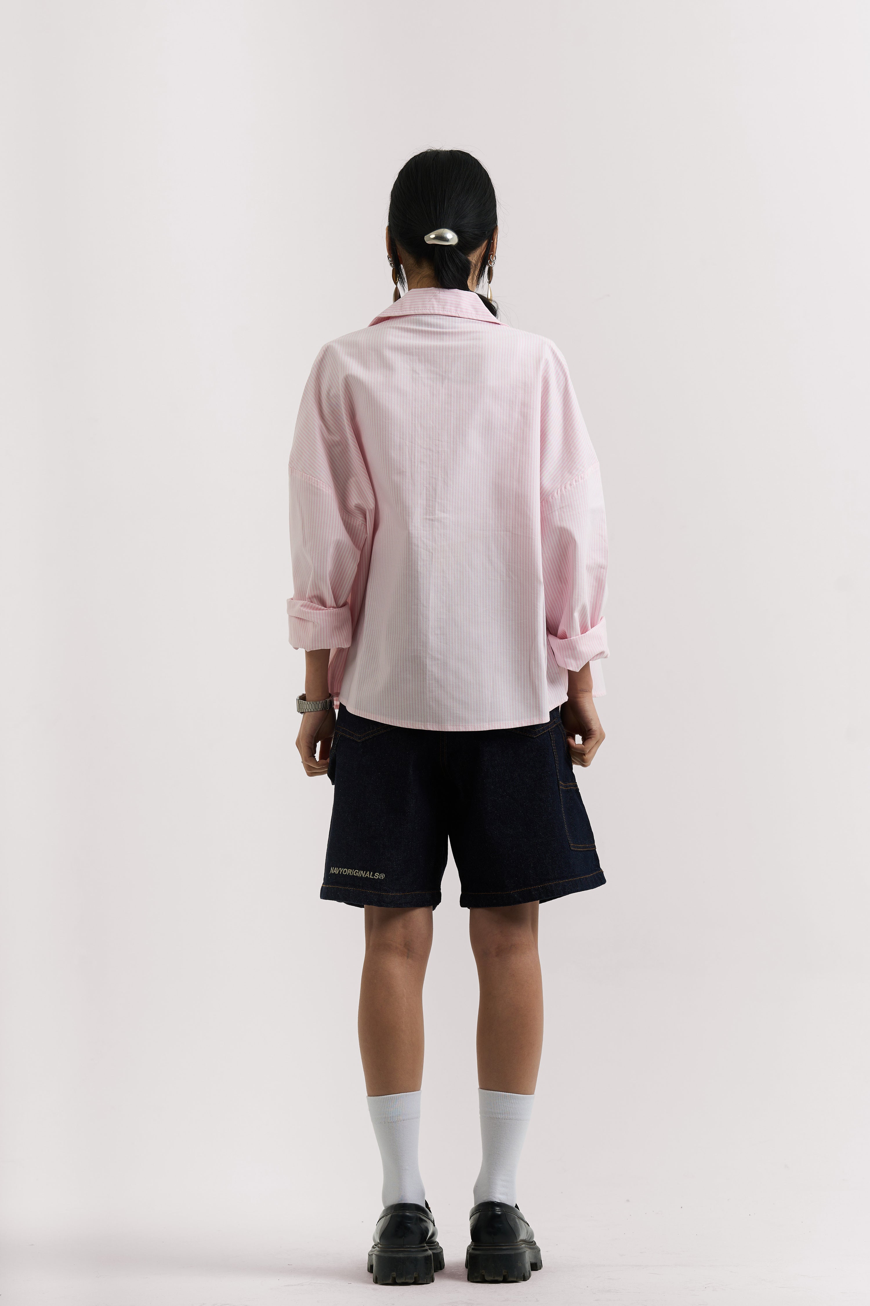 PINK STRIPED LONG SLEEVE SHIRT