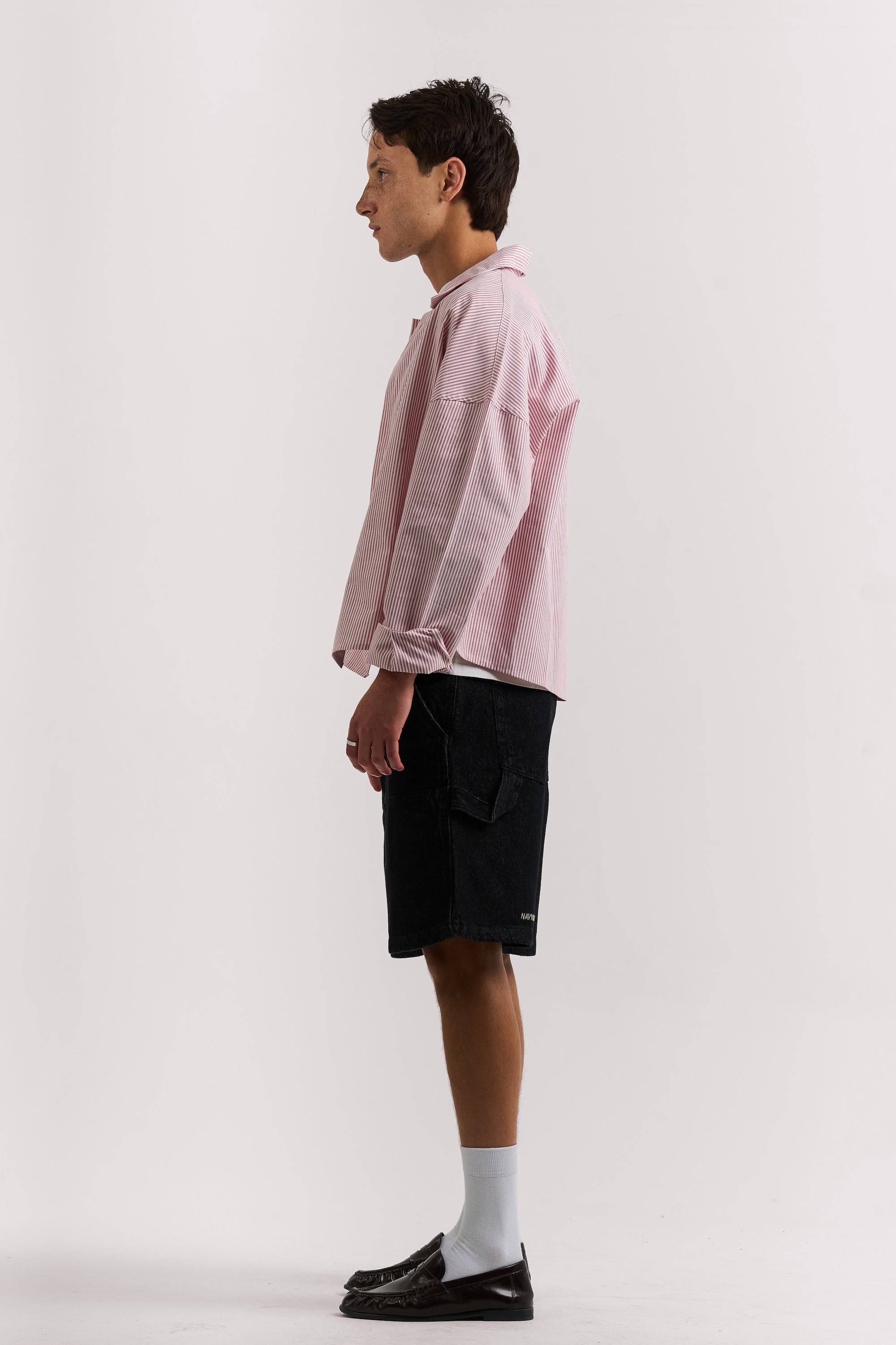 RED STRIPED LONG SLEEVE SHIRT