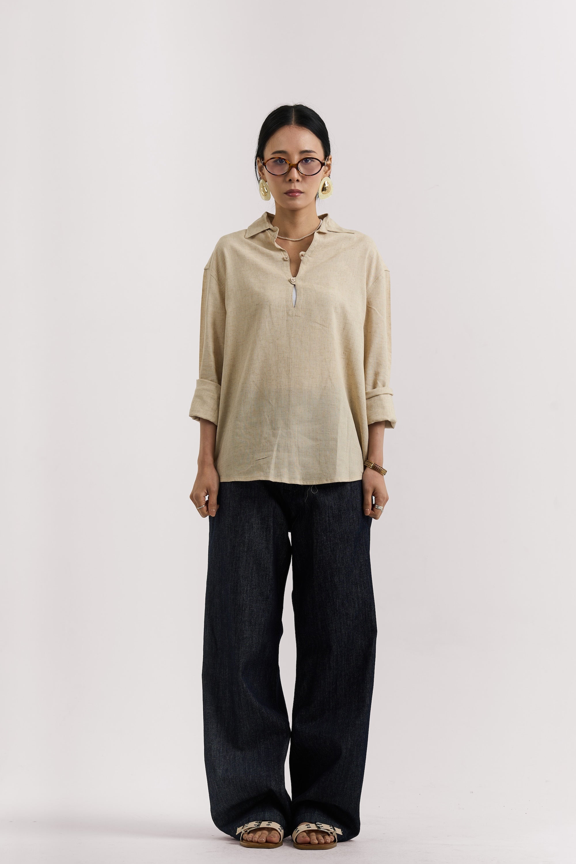 RAW BLUE LIGHT WEIGHT BAGGY JEANS