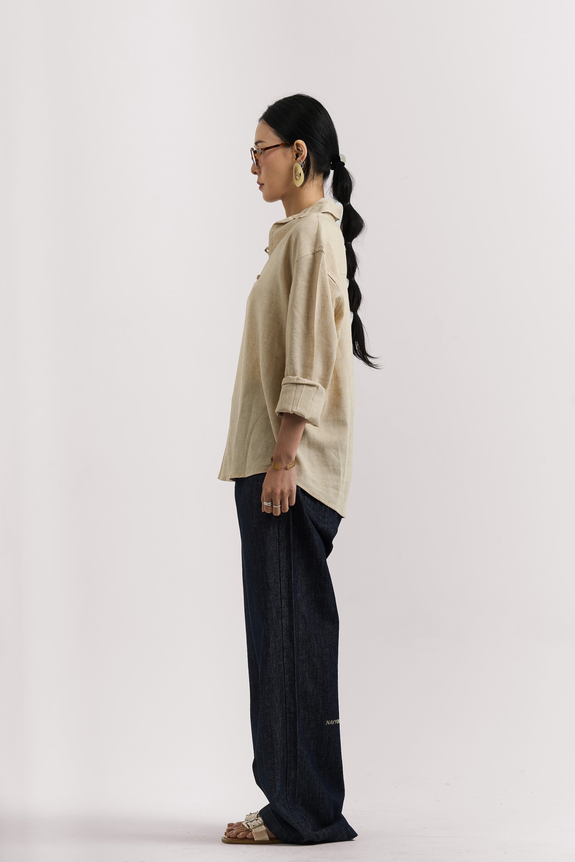 RAW BLUE LIGHT WEIGHT BAGGY JEANS