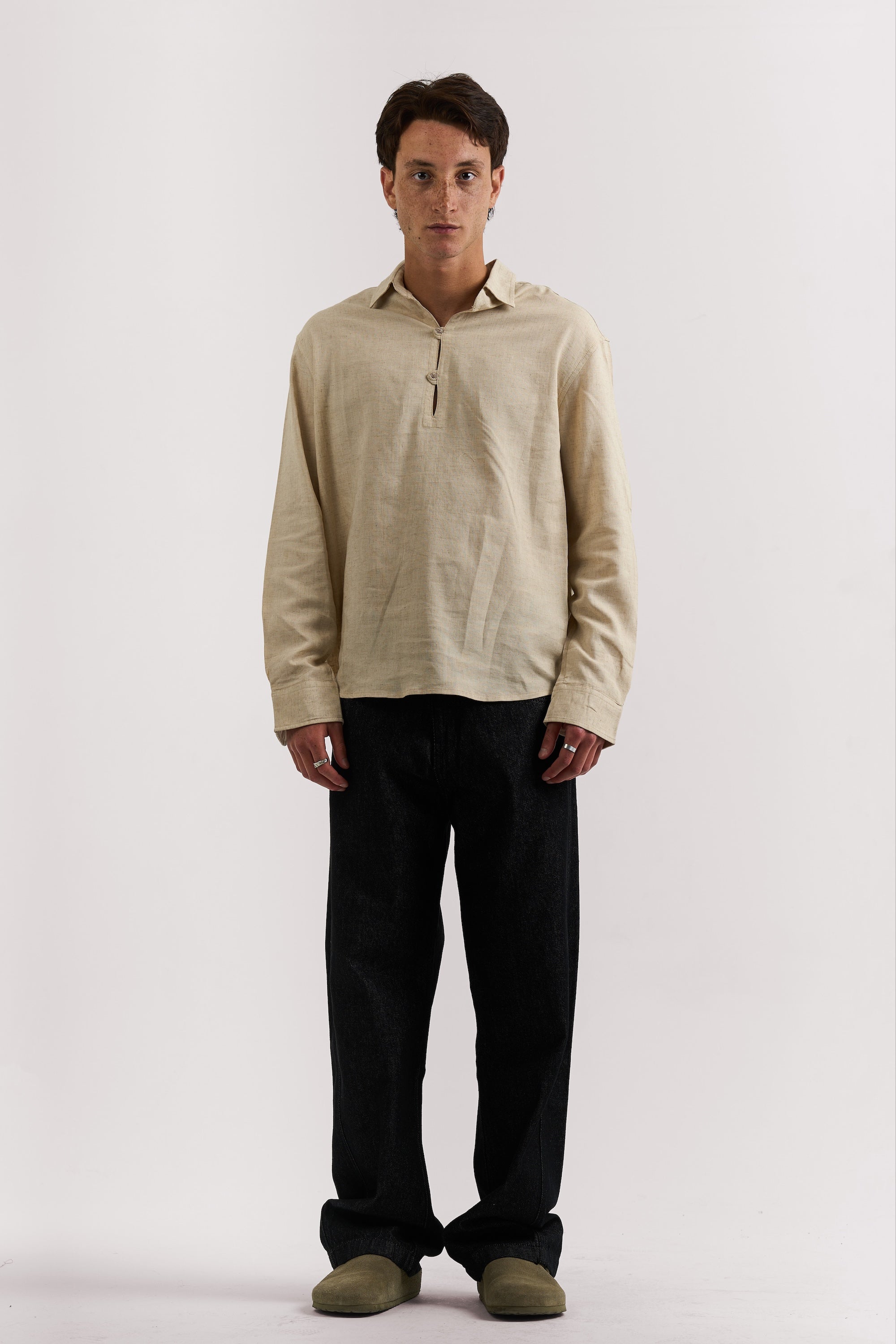 RAW BLACK LIGHT WEIGHT BAGGY JEANS