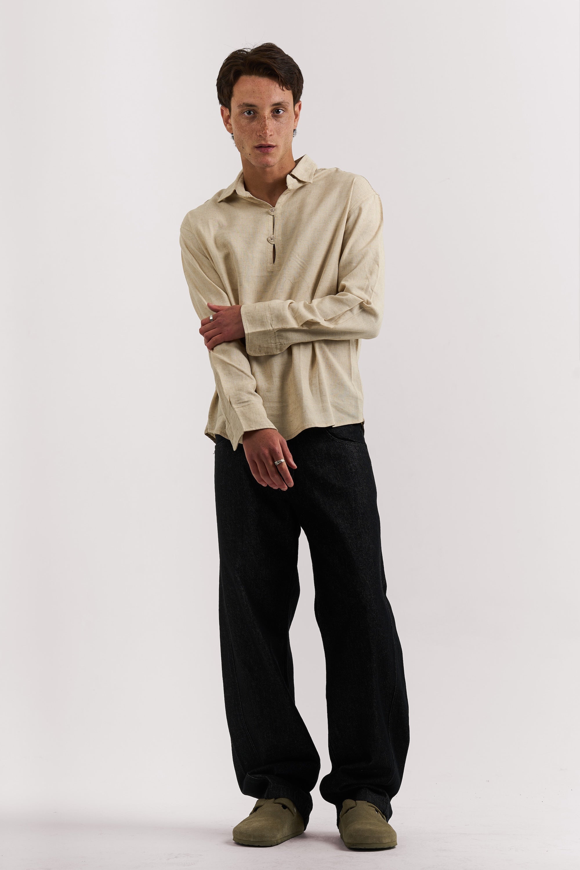 BEIGE POPOVER SHIRT
