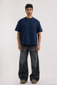 WASHED BLACK WIDE LEG JEANS MENS