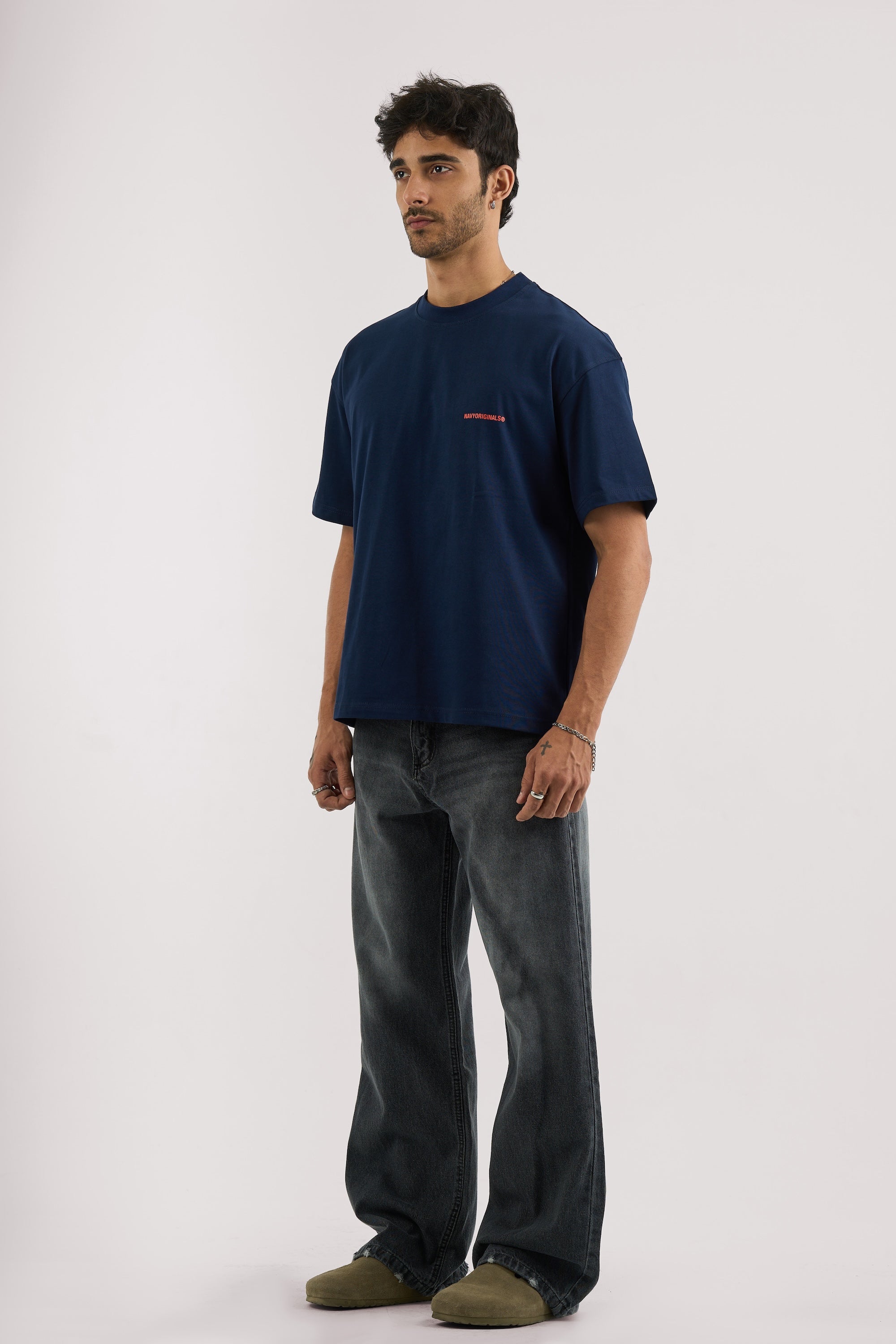 WASHED BLACK WIDE LEG JEANS MENS