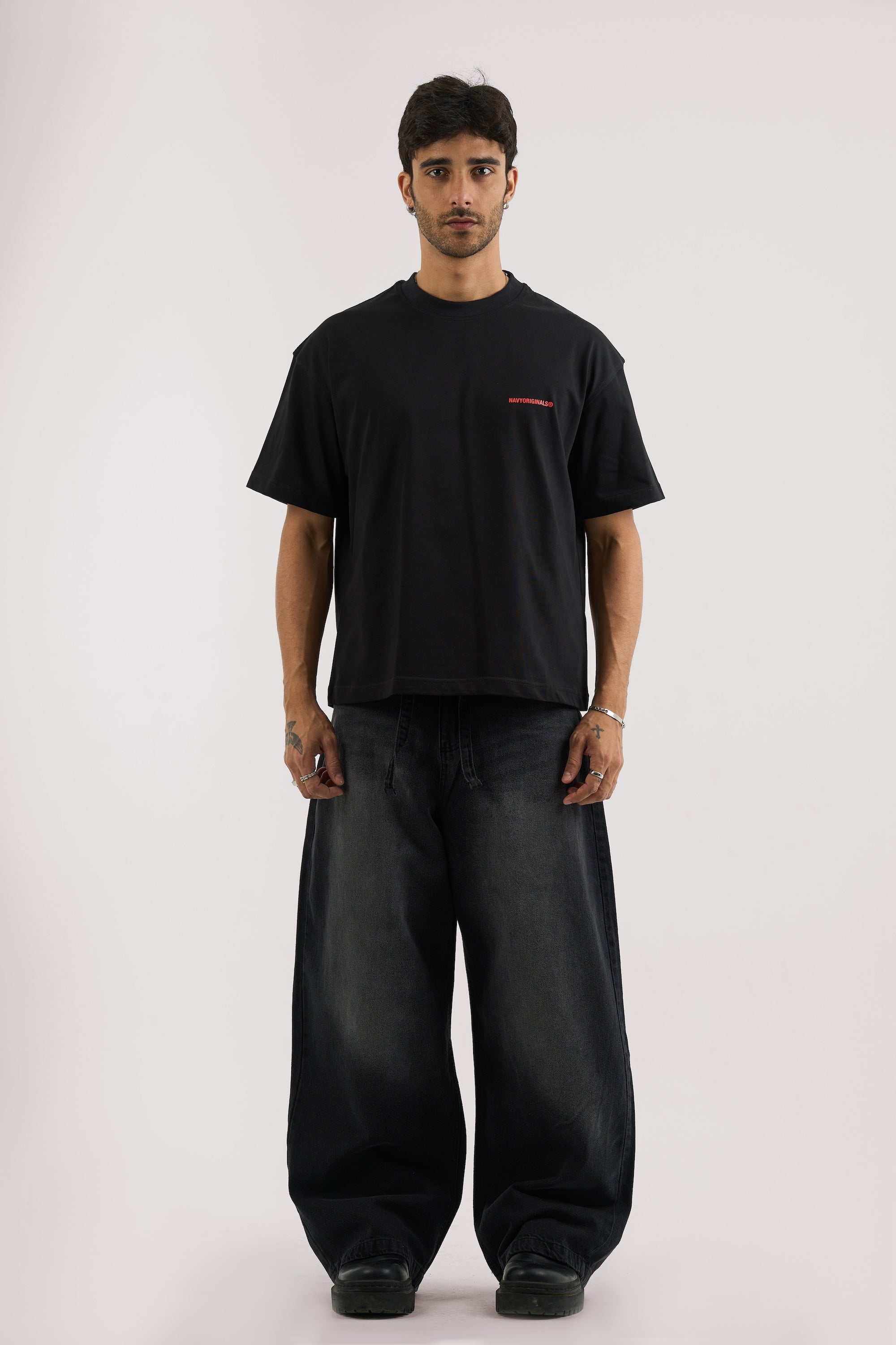 WASHED BLACK UNISEX SUPER BAGGY JEANS