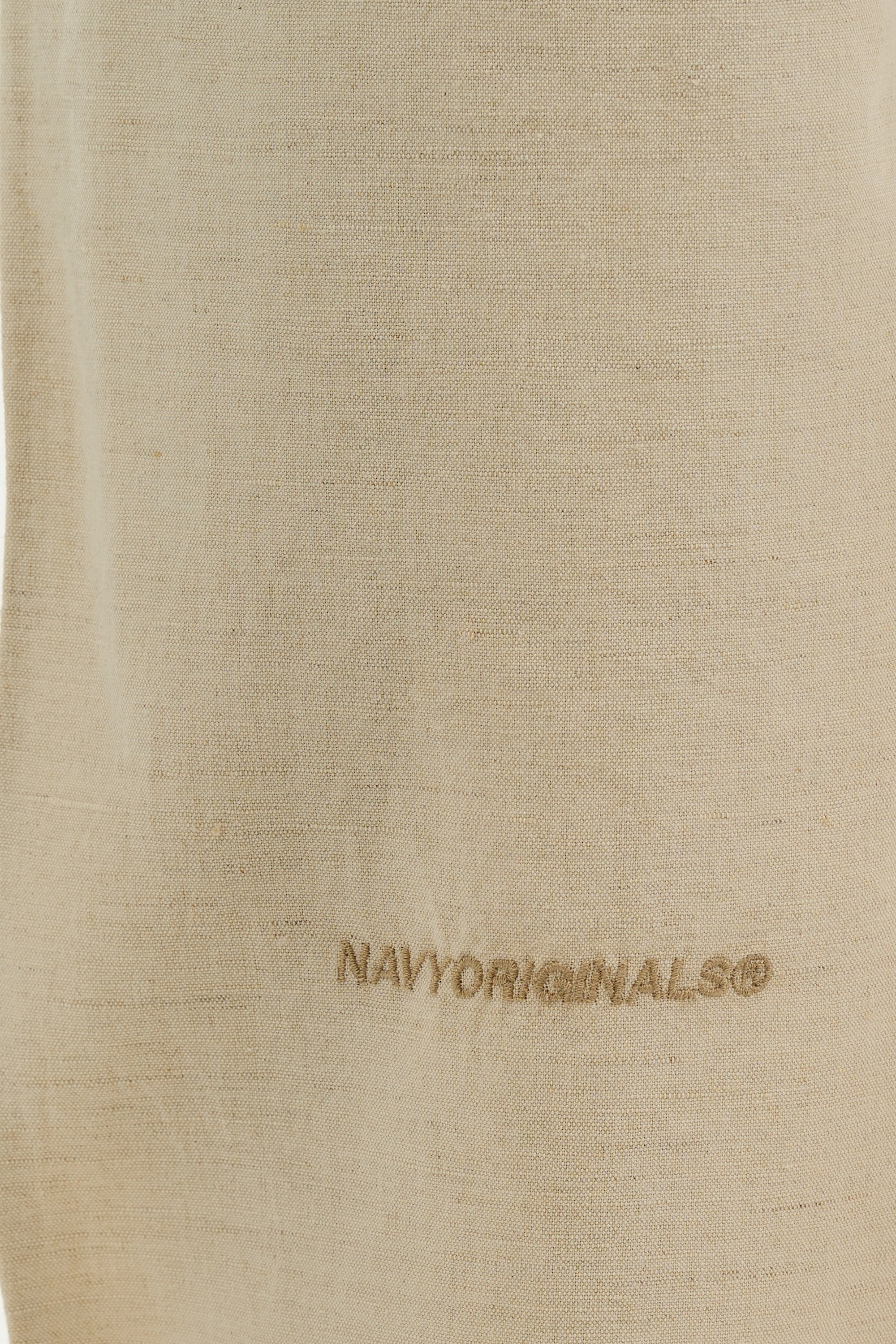 BEIGE PLEATED LINEN PANTS