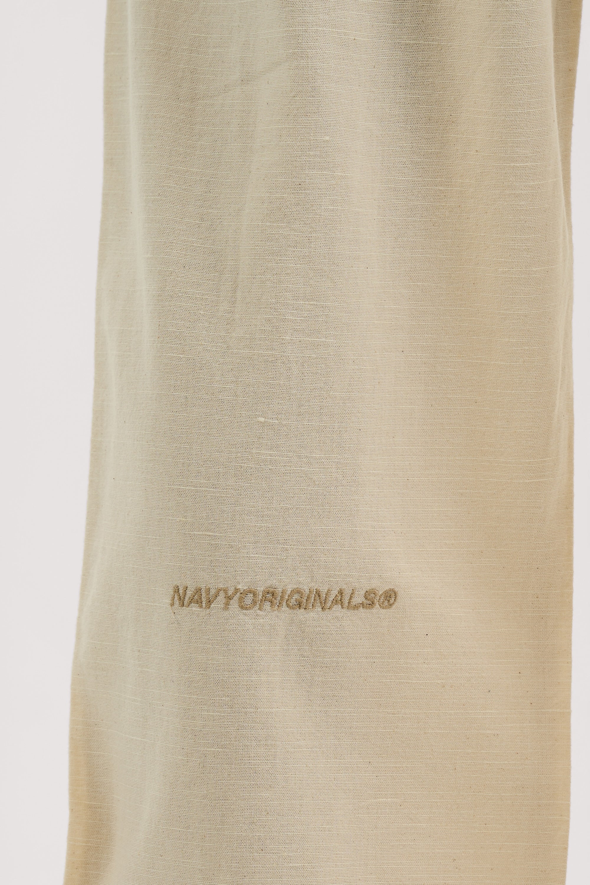 BEIGE WIDE LEG LINEN PANTS