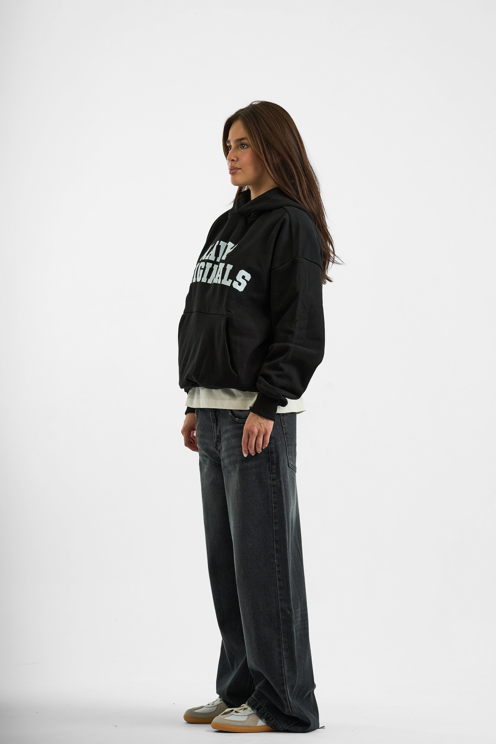 BLACK VARSITY HOODIE