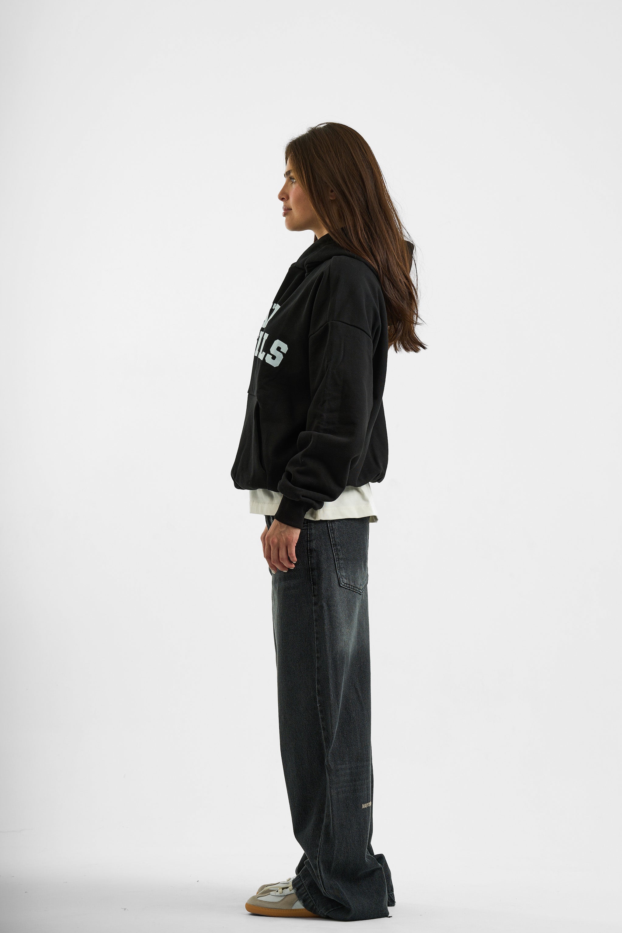 BLACK VARSITY HOODIE